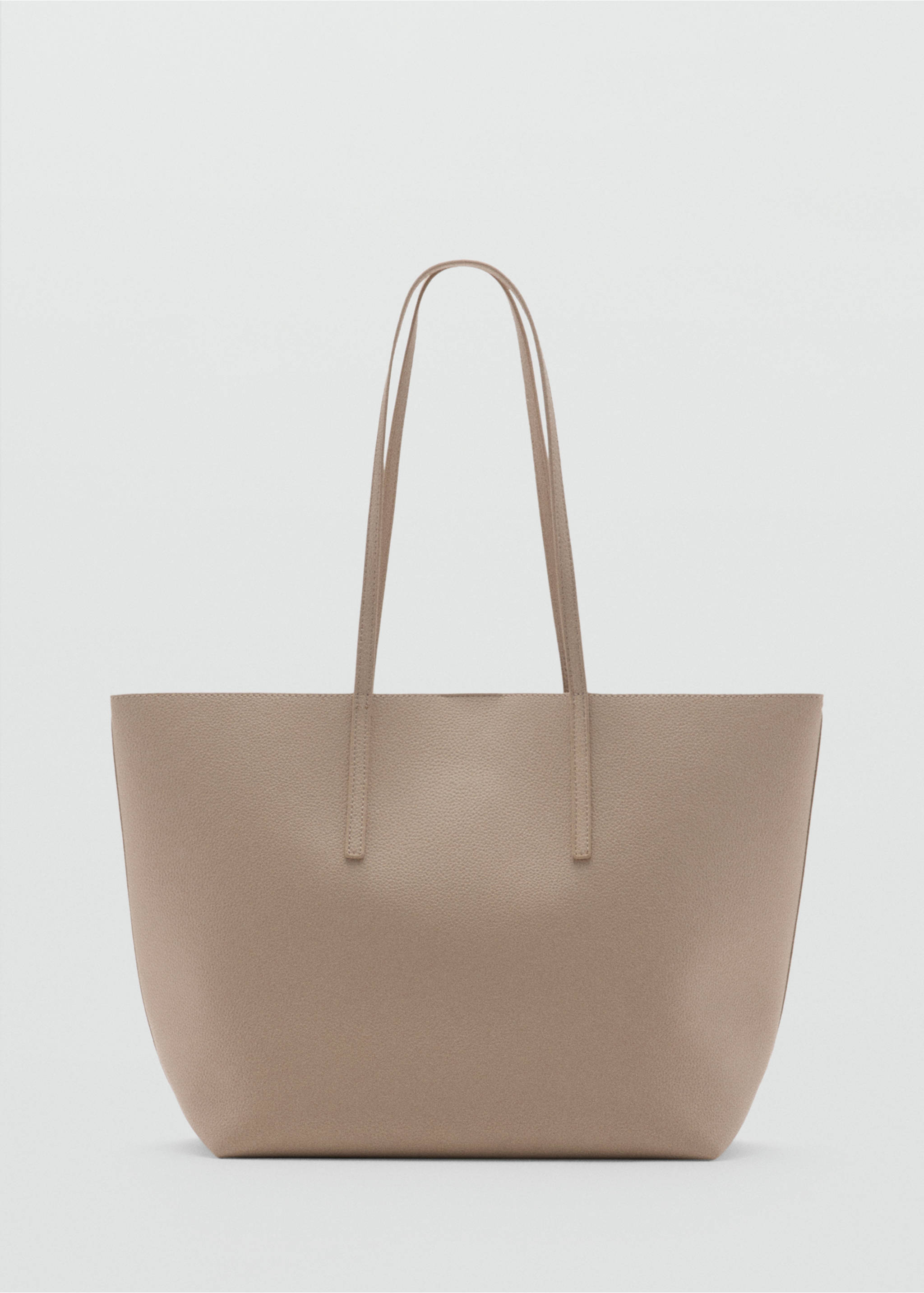 Pebbled effect shopper bag - Article without model, Medium Brown. Ref: 77010272-00.