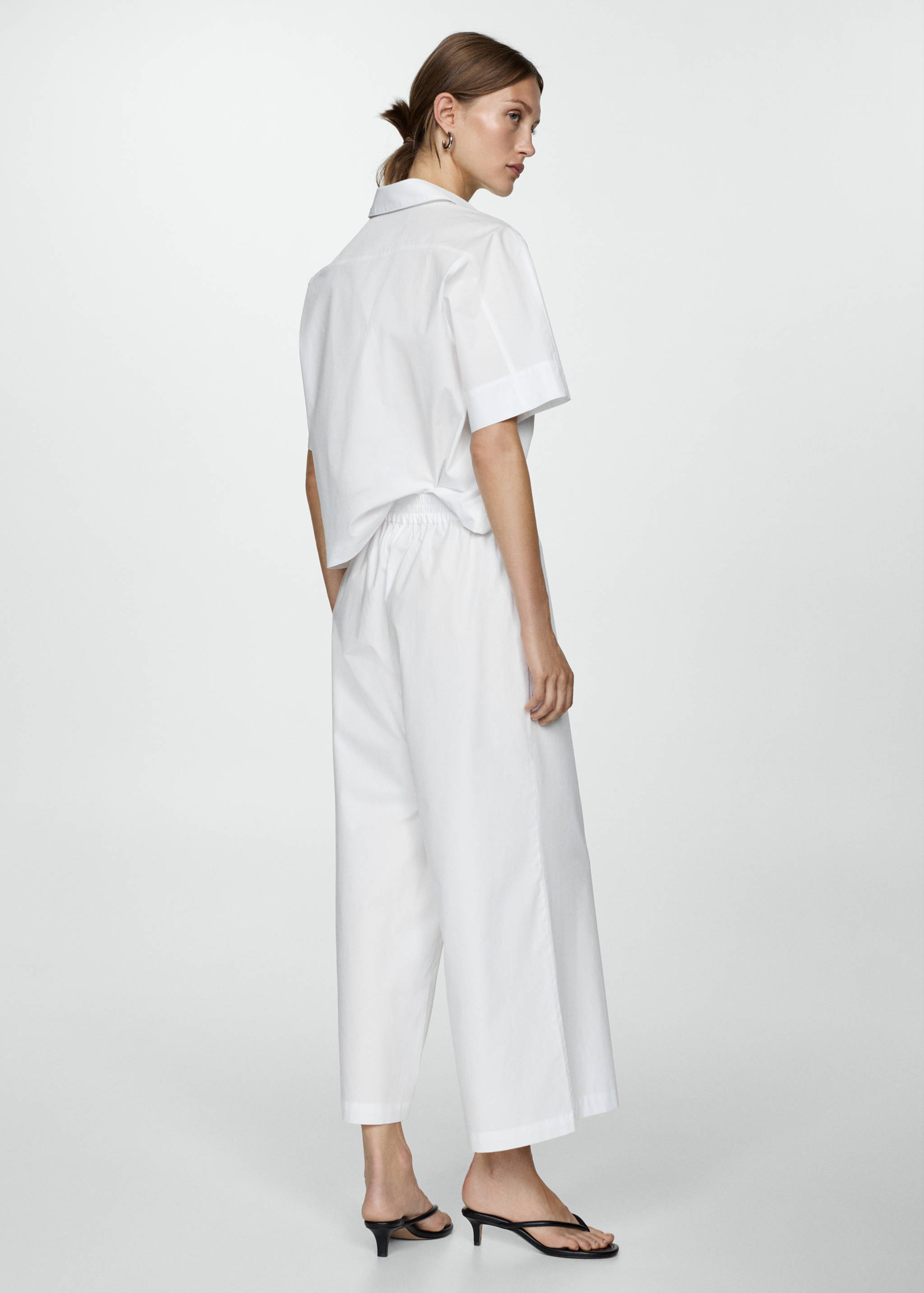 Cotton wide leg trousers - Reverse of the article