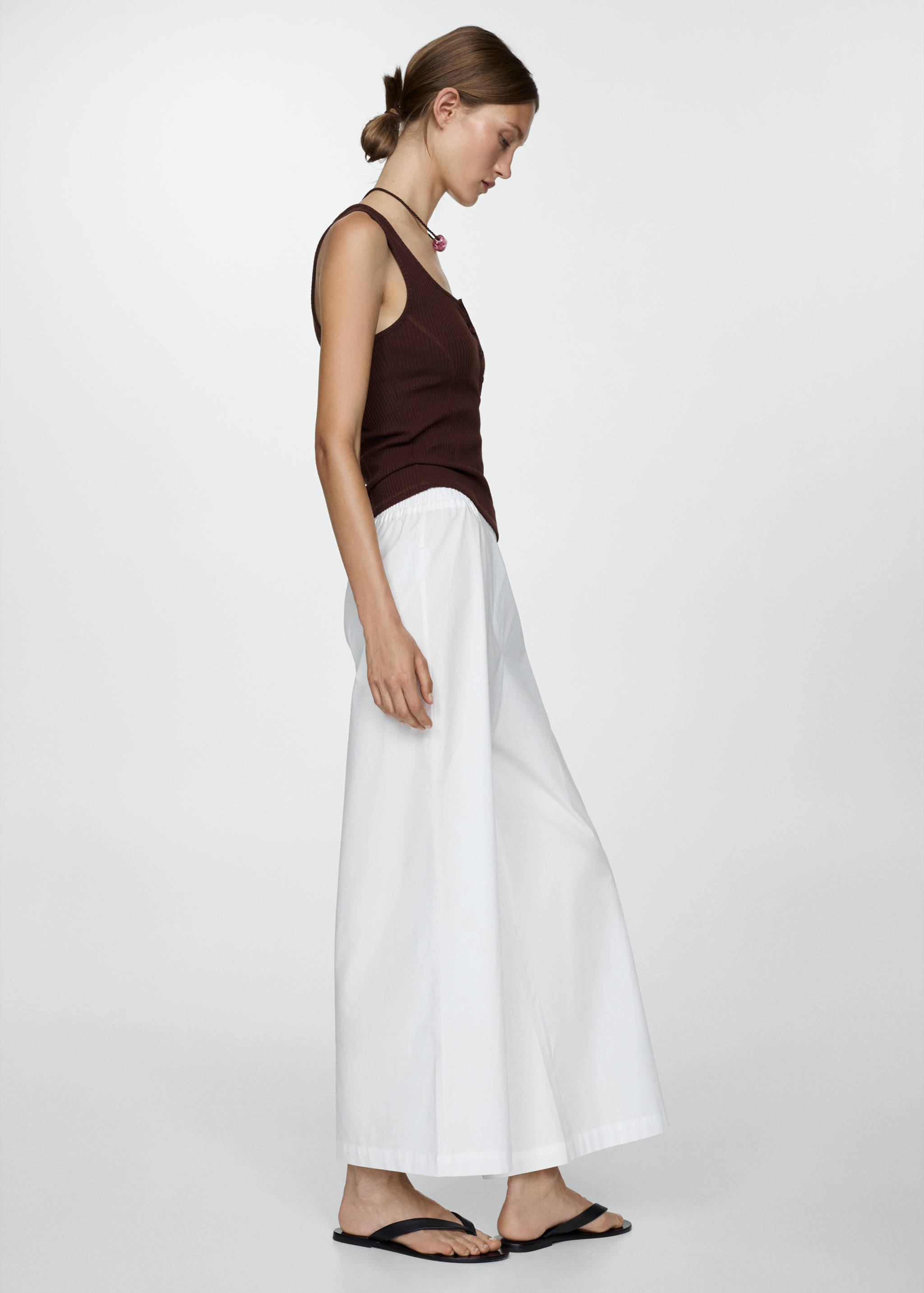 Cotton wide leg trousers - Details of the article 2