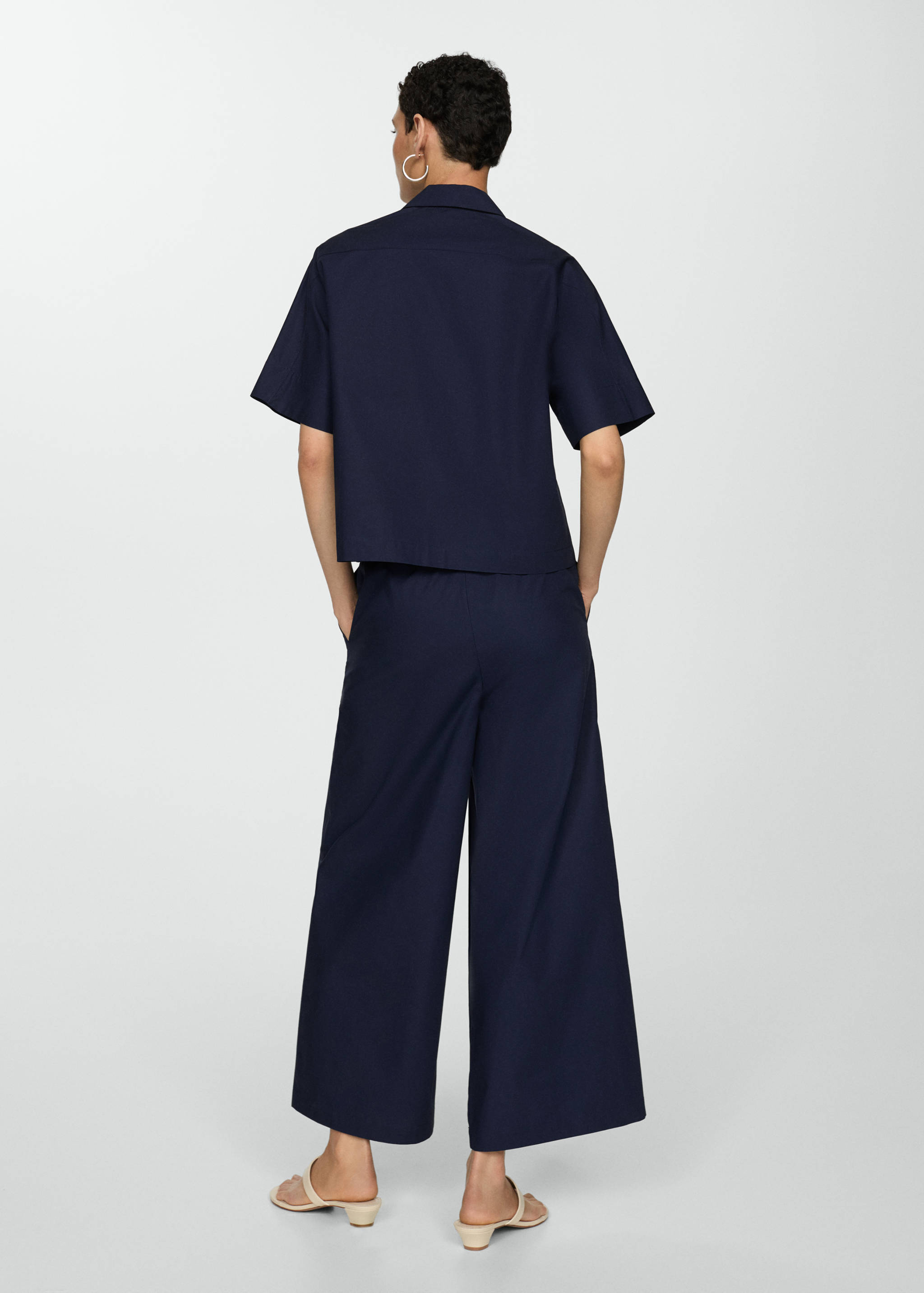 Cotton wide leg trousers - Reverse of the article