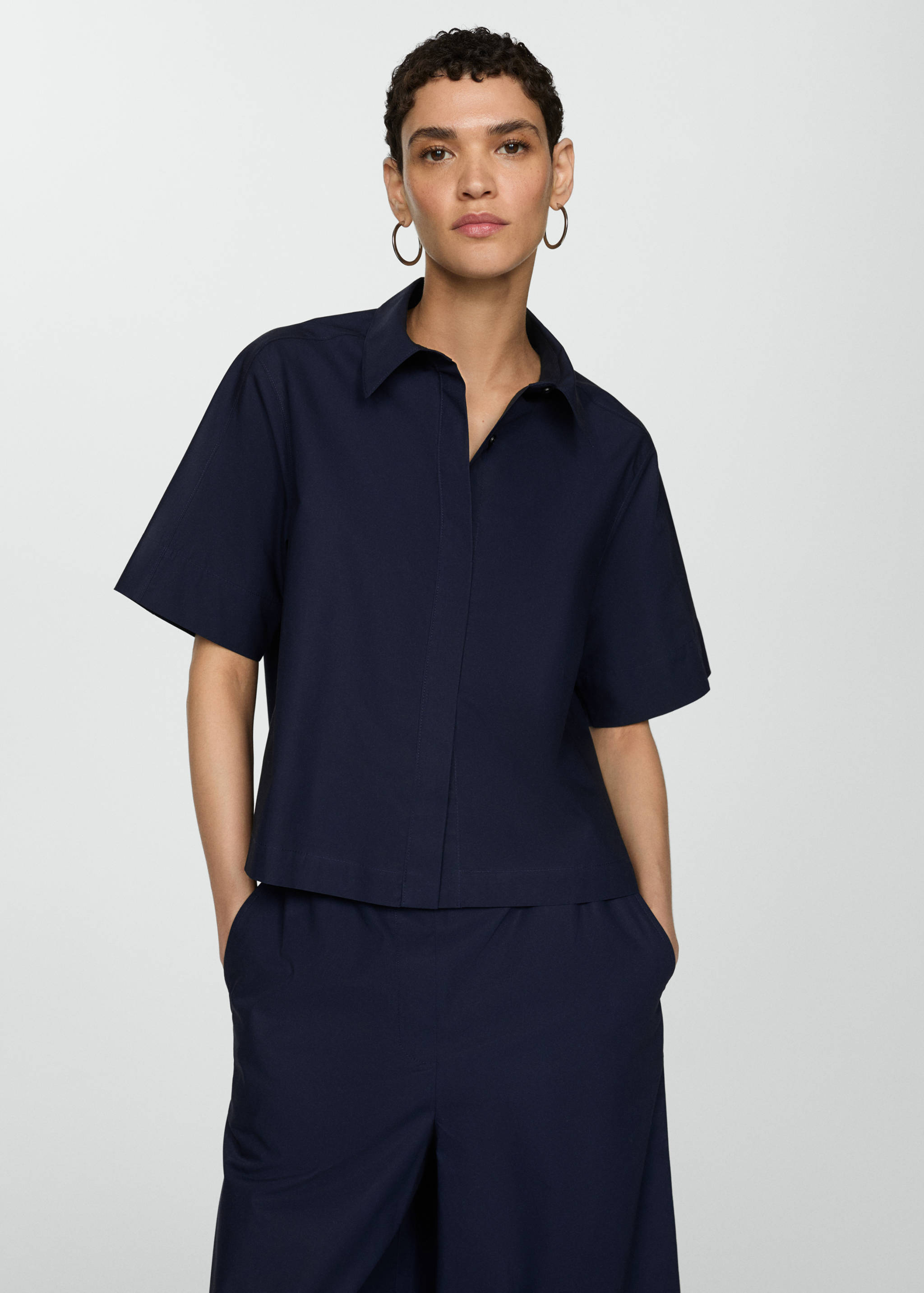 Cotton wide leg trousers - Details of the article 1