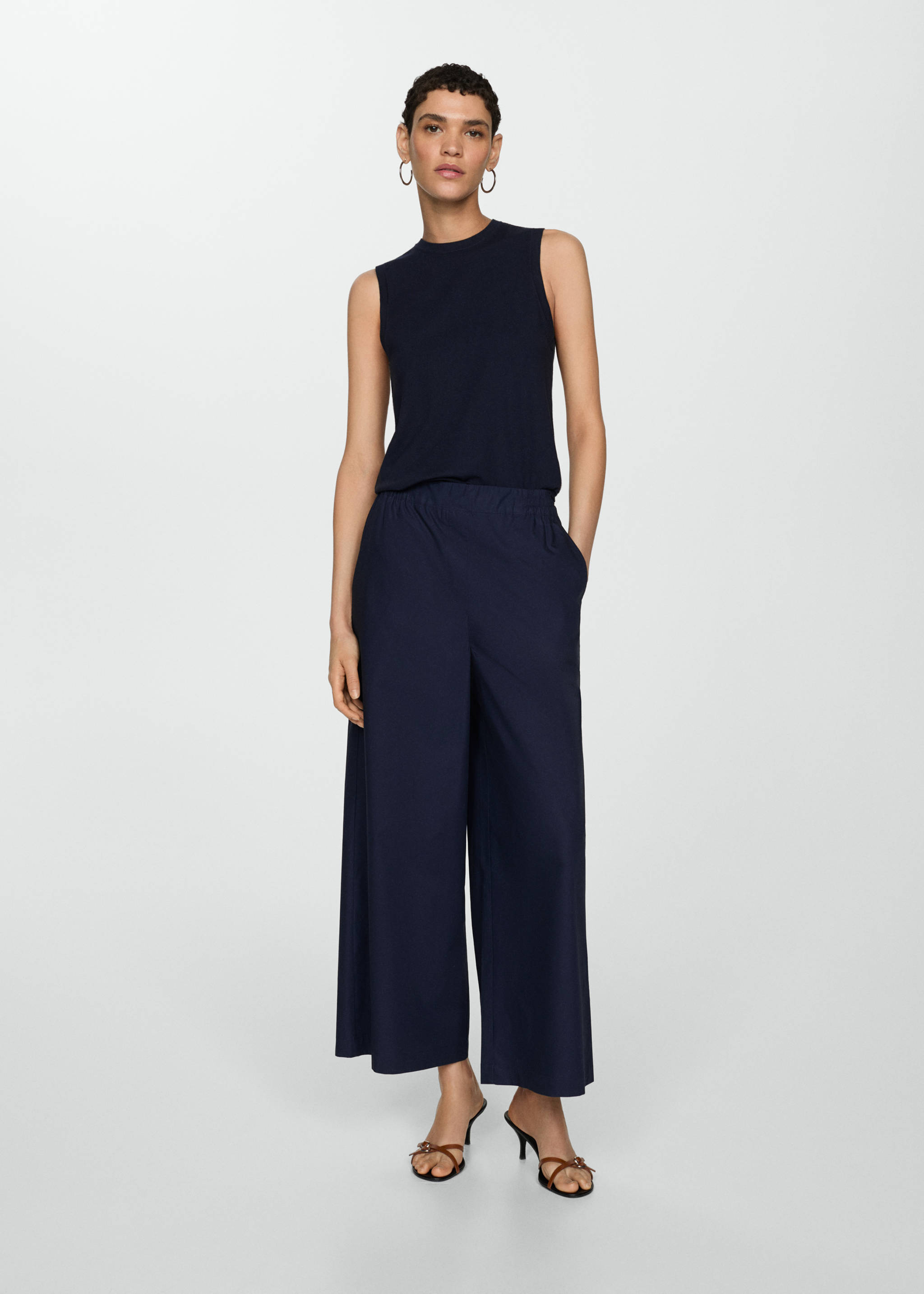 Cotton wide leg trousers - Details of the article 2