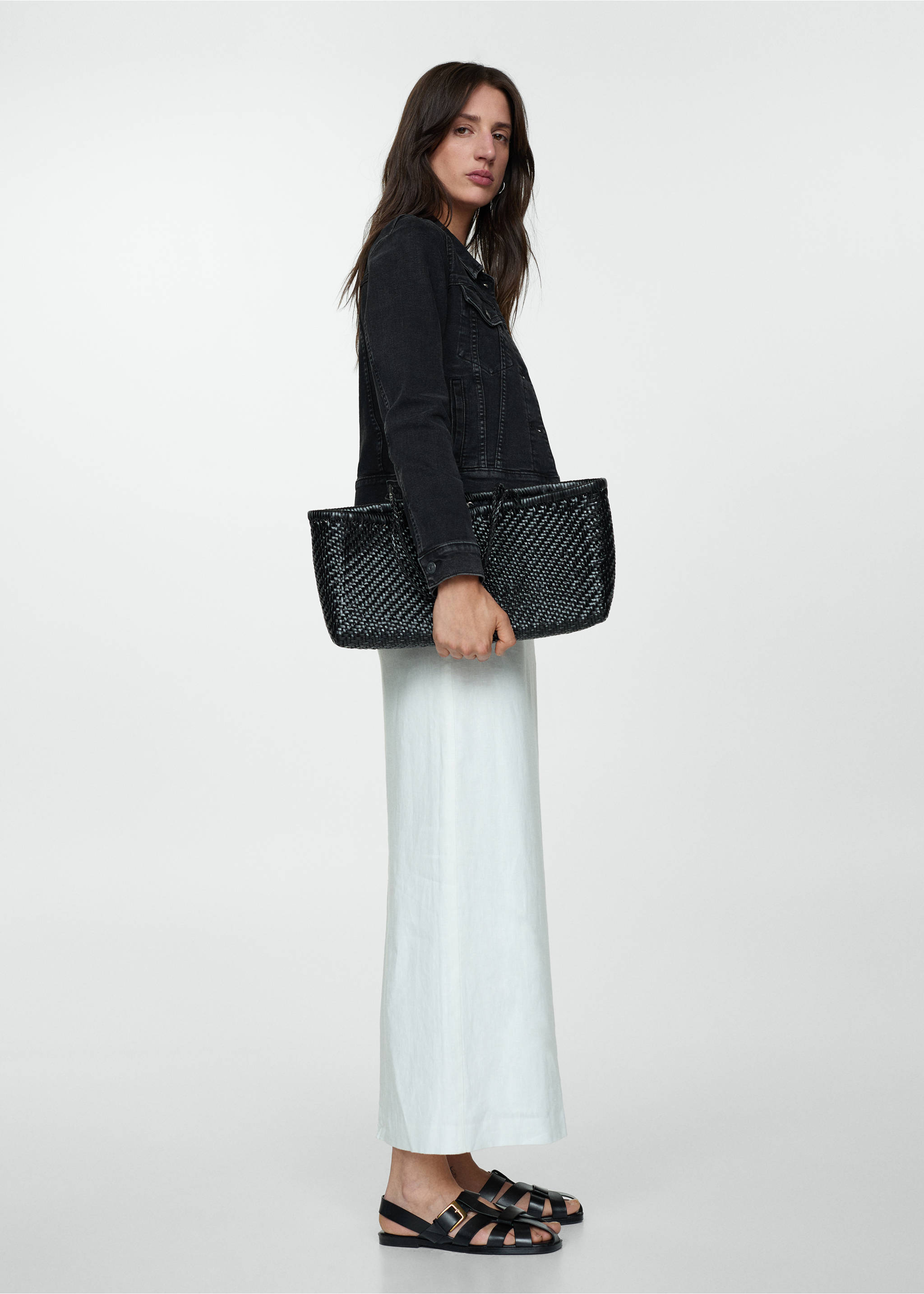 Blouson jean poches - Plan général, Black denim. Ref: 77010283-00.