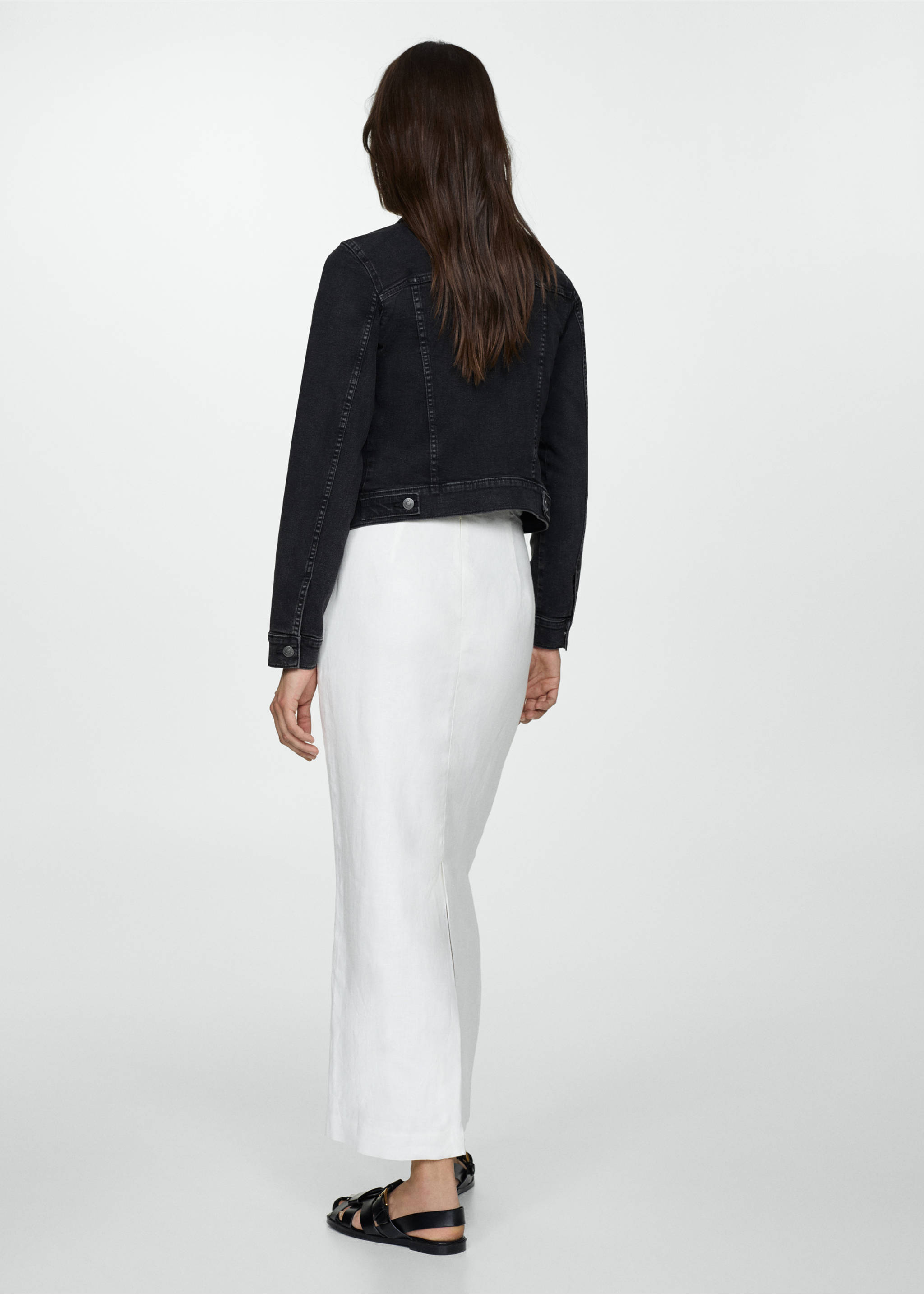 Blouson jean poches - Verso de l’article, Black denim. Ref: 77010283-00.