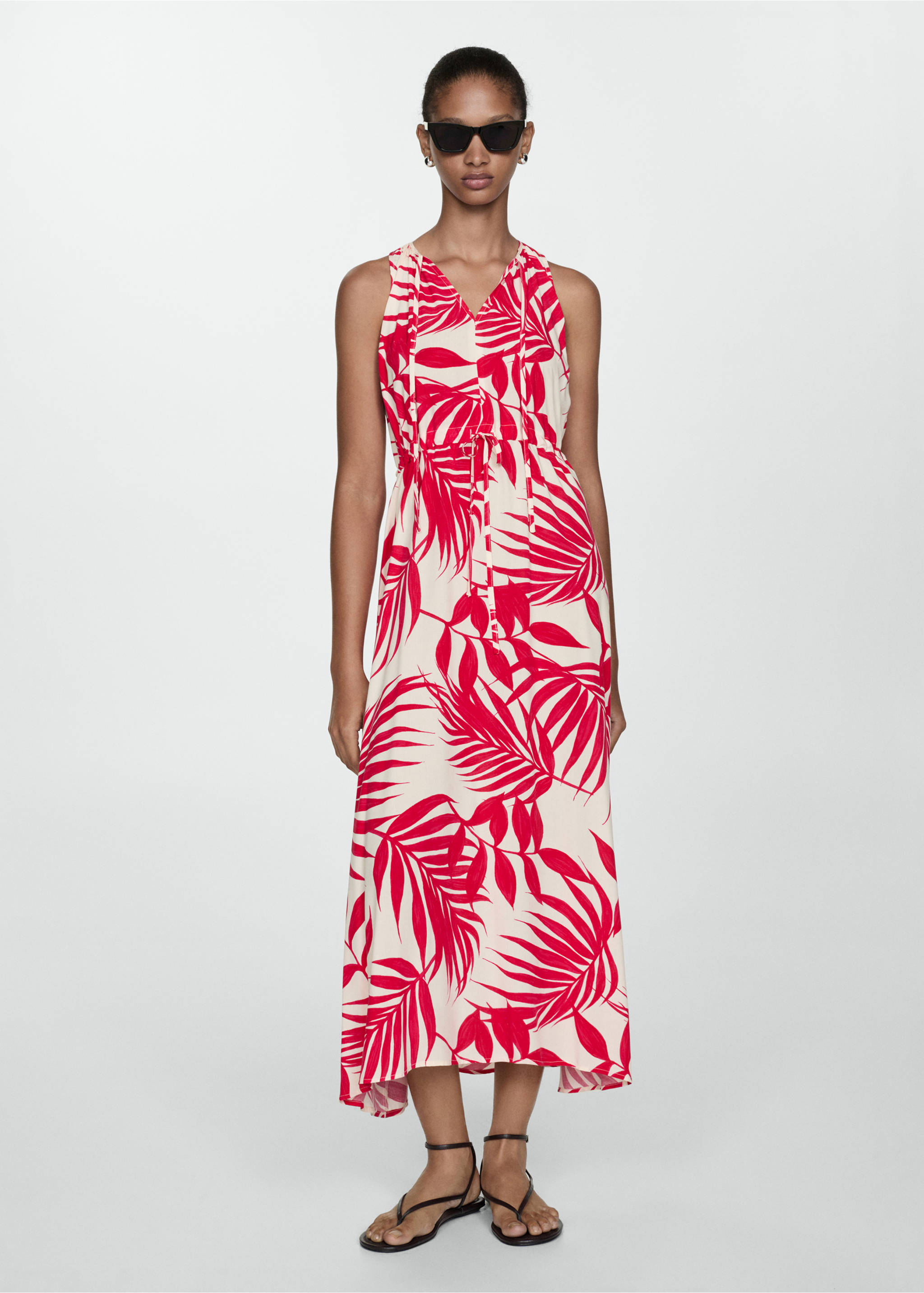 Bow printed dress - General plane, Red. Ref: 77010347-00.