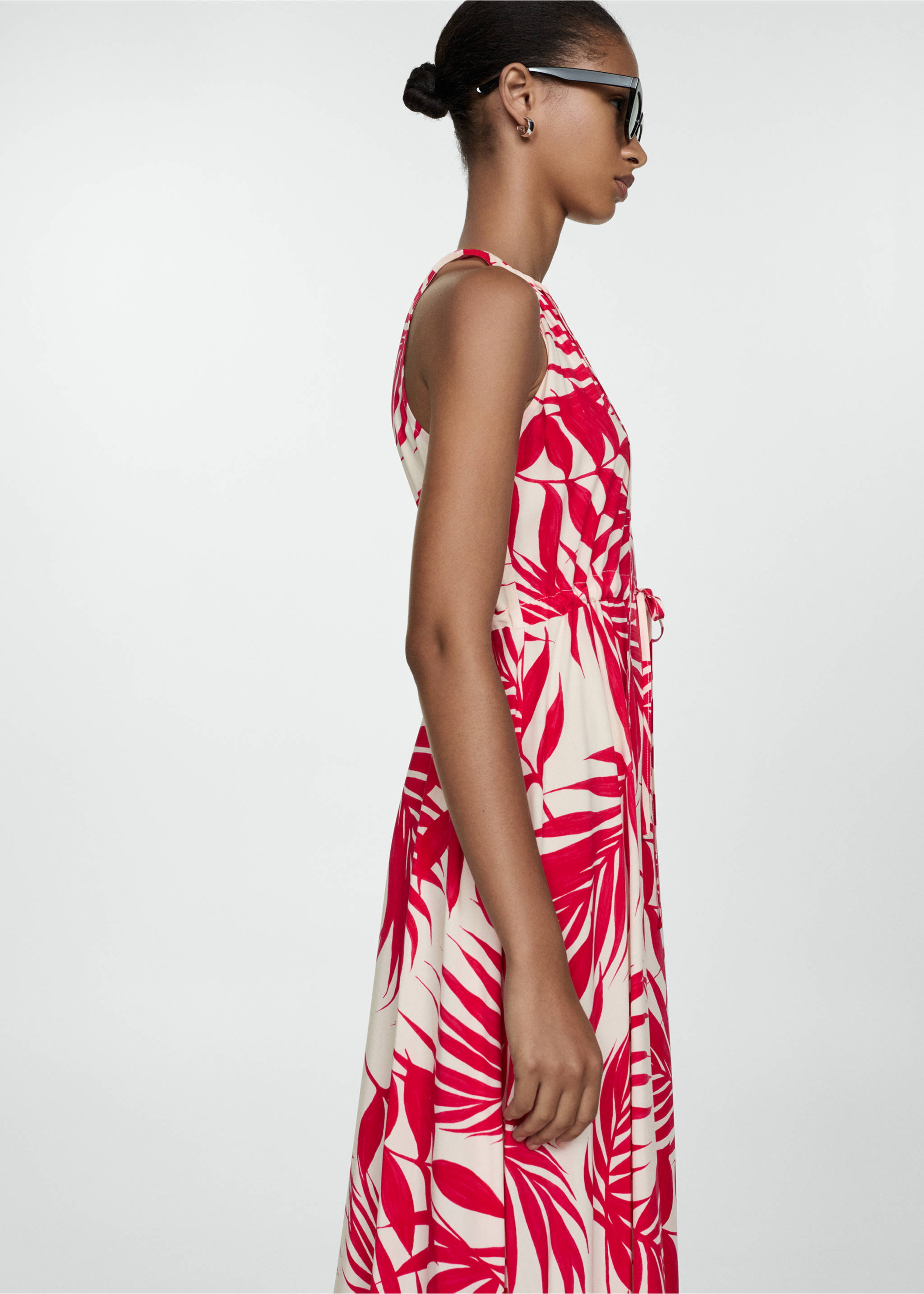 Bow printed dress - Medium plane, Red. Ref: 77010347-00.