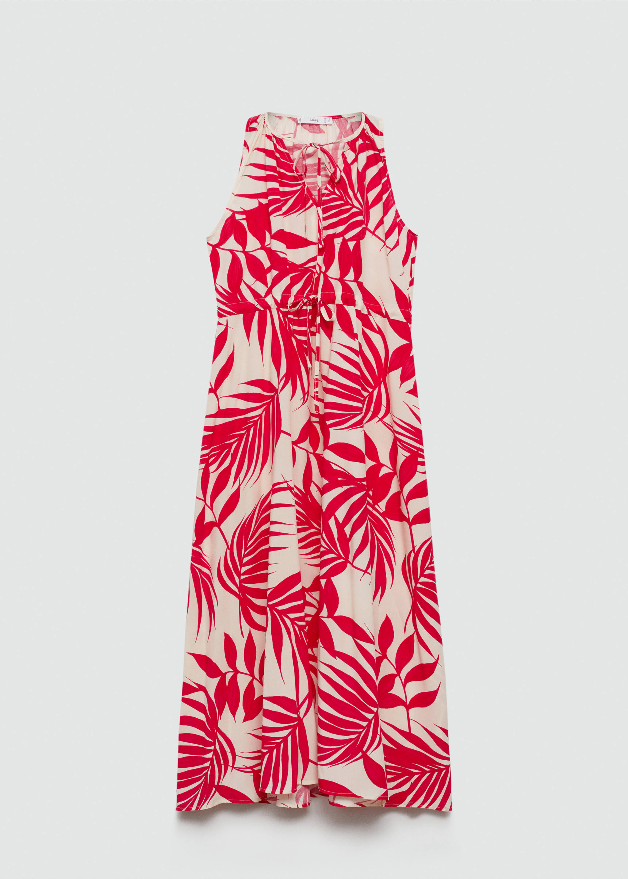 Bow printed dress - Article without model, Red. Ref: 77010347-00.