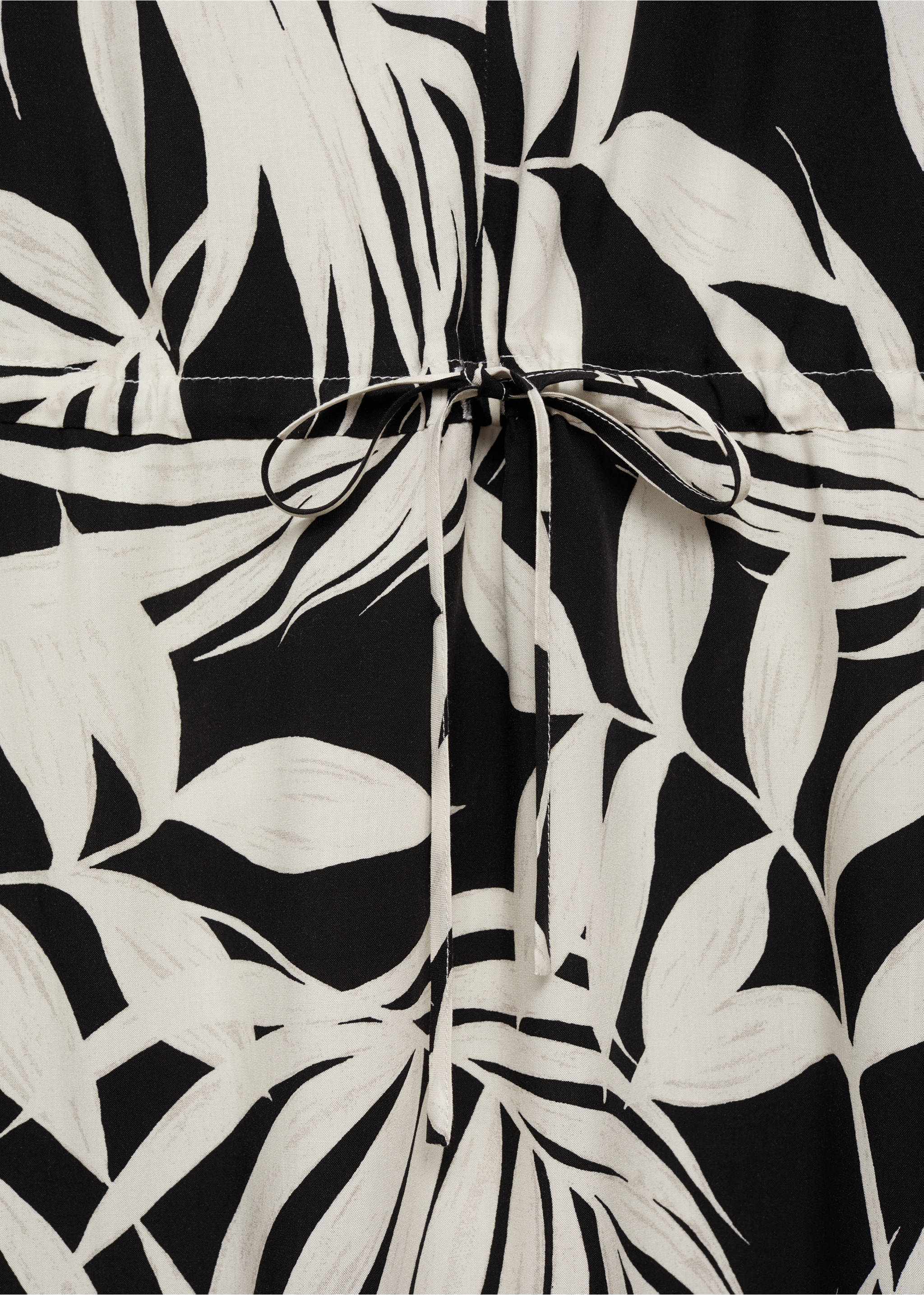 Bow printed dress - Details of the article 8, Black. Ref: 77010347-00.