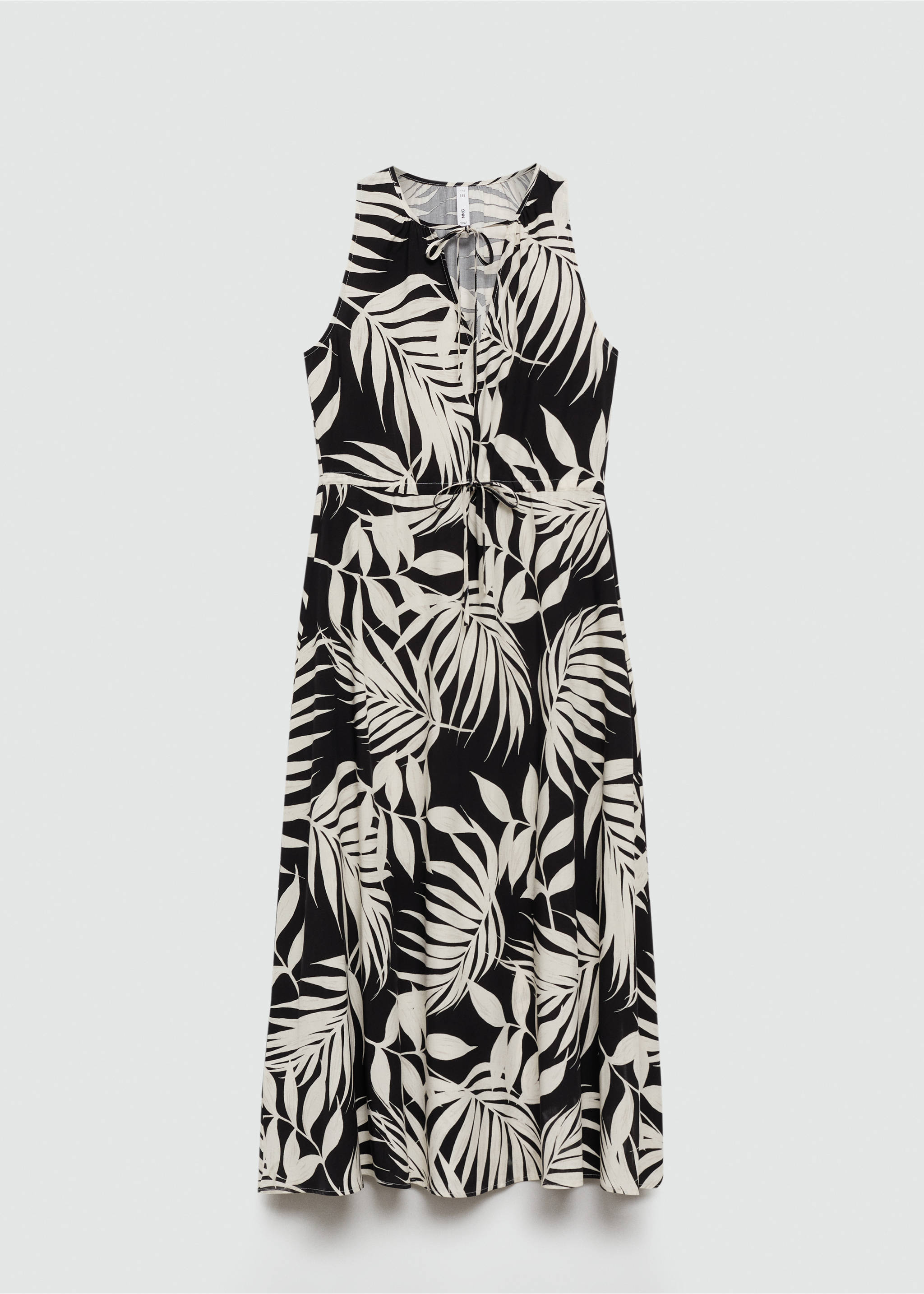 Bow printed dress - Article without model, Black. Ref: 77010347-00.