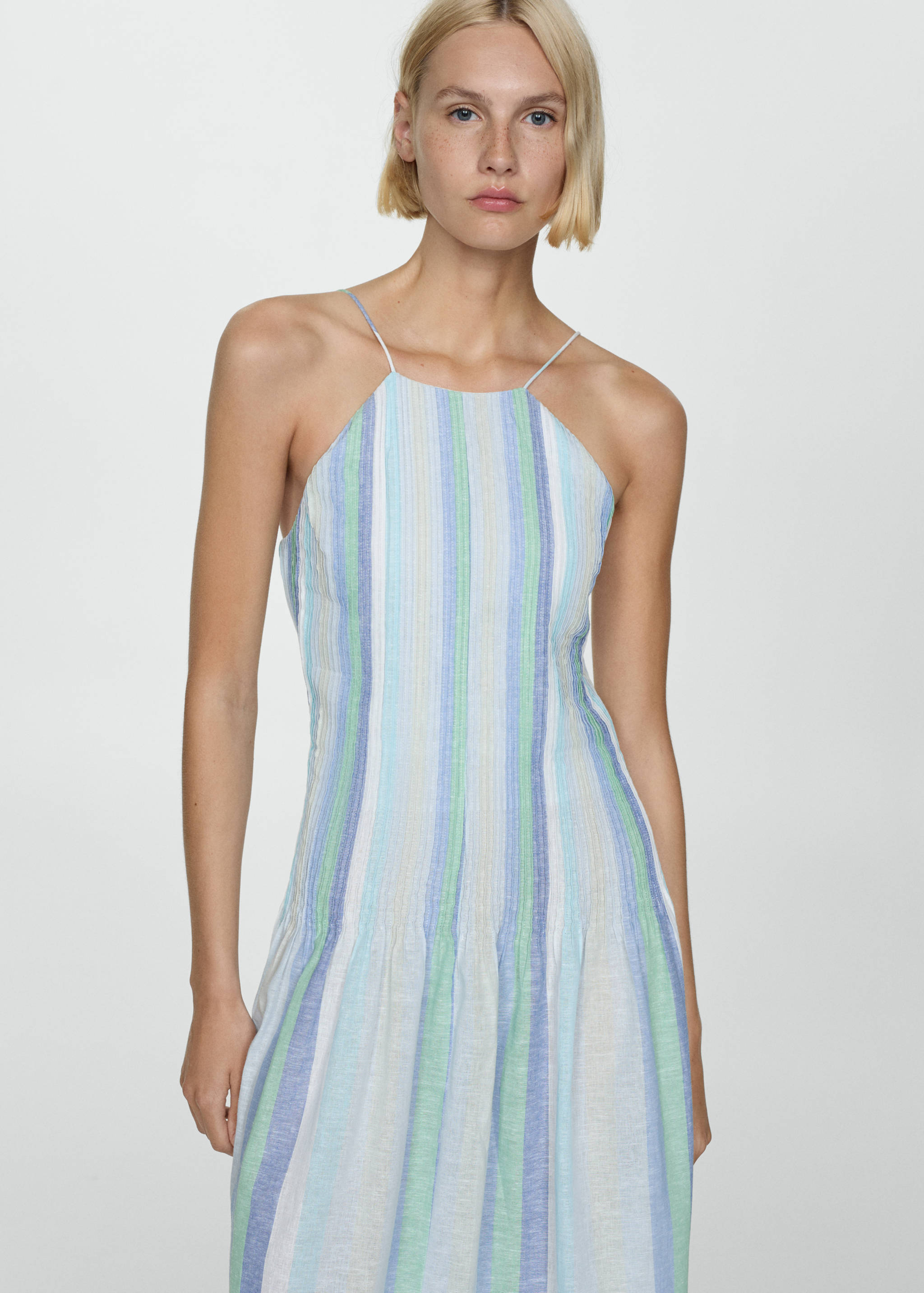 Striped linen dress - Medium plane