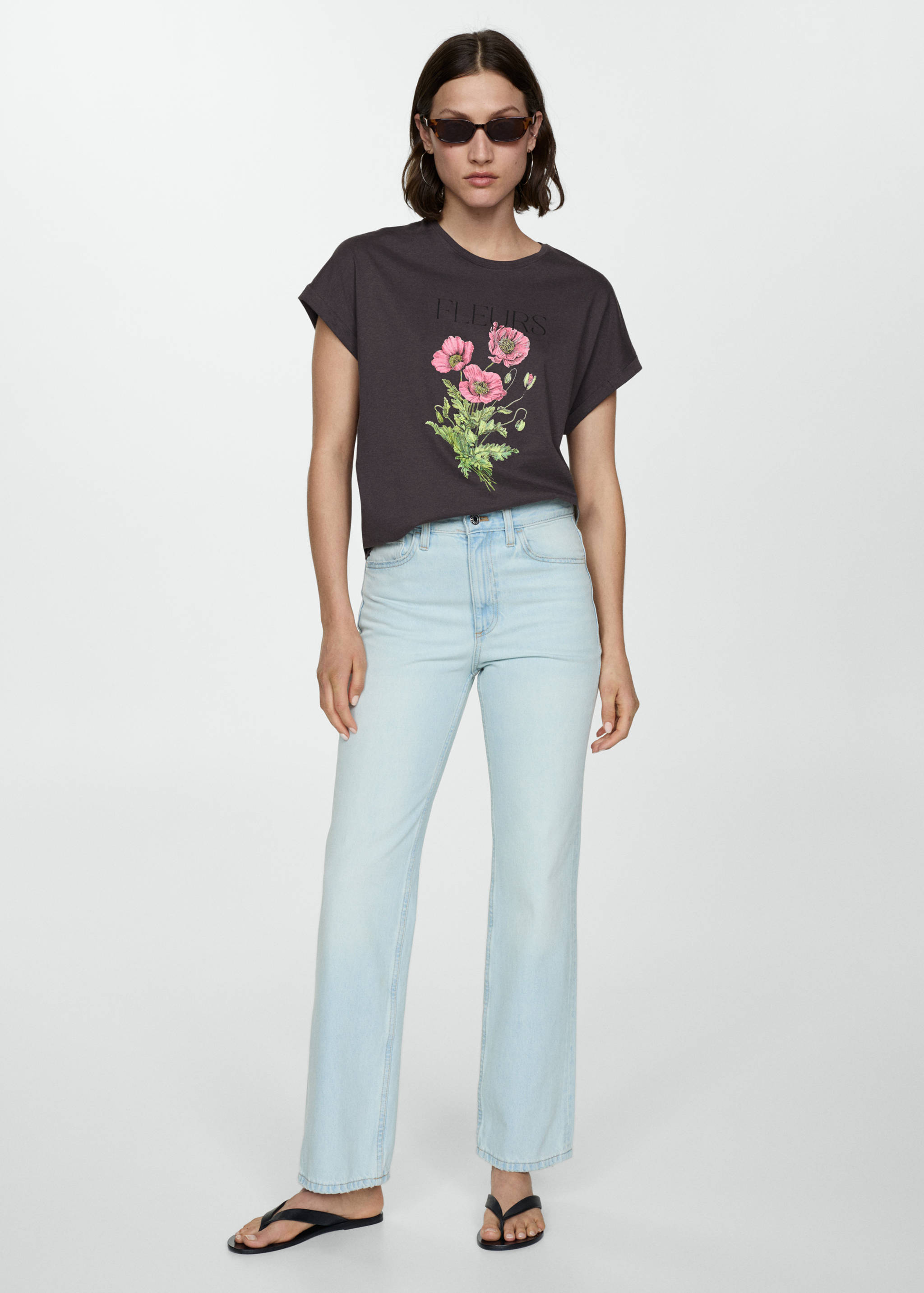 Printed cotton-blend T-shirt - General plane