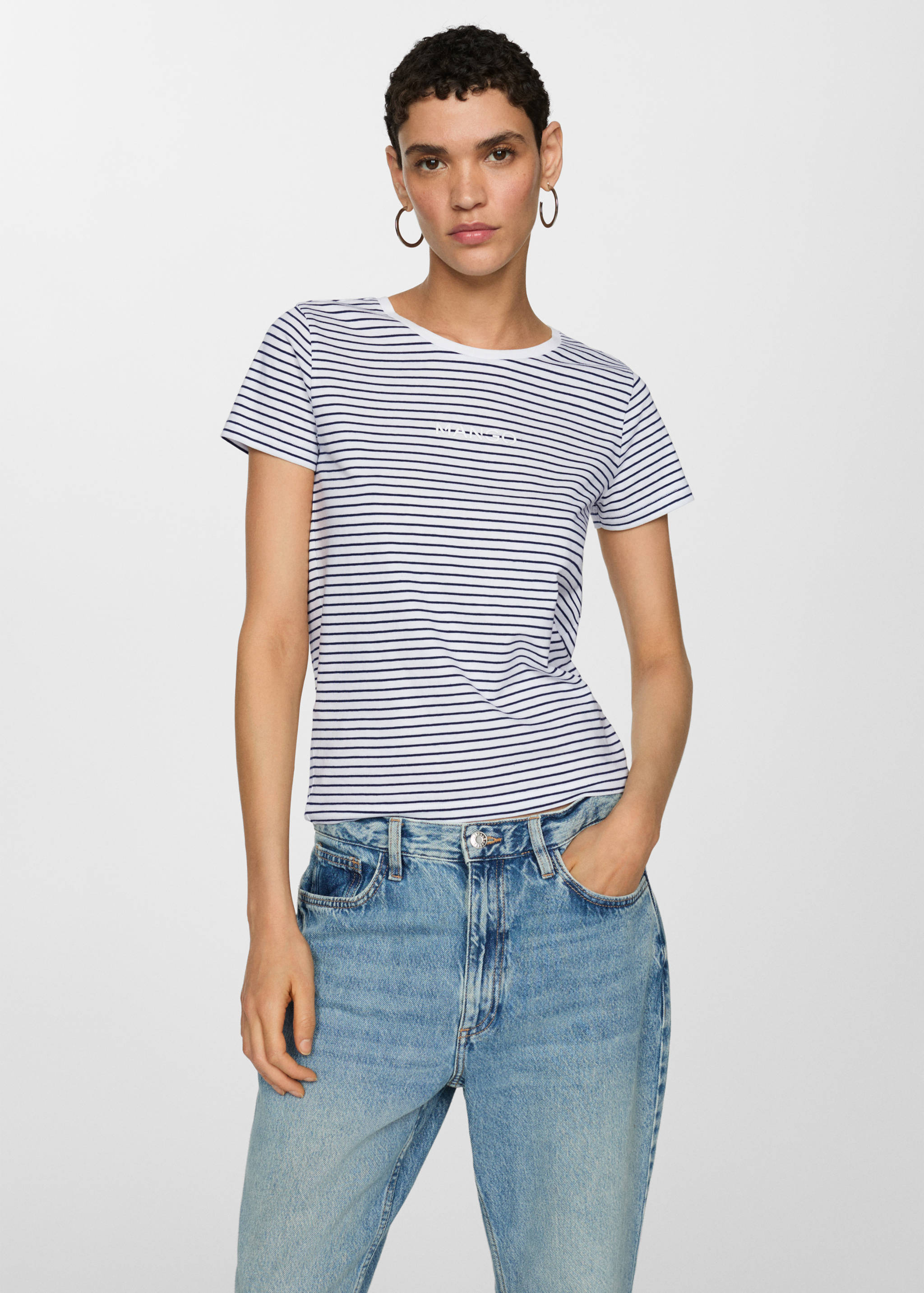 Striped logo T-shirt - Medium plane