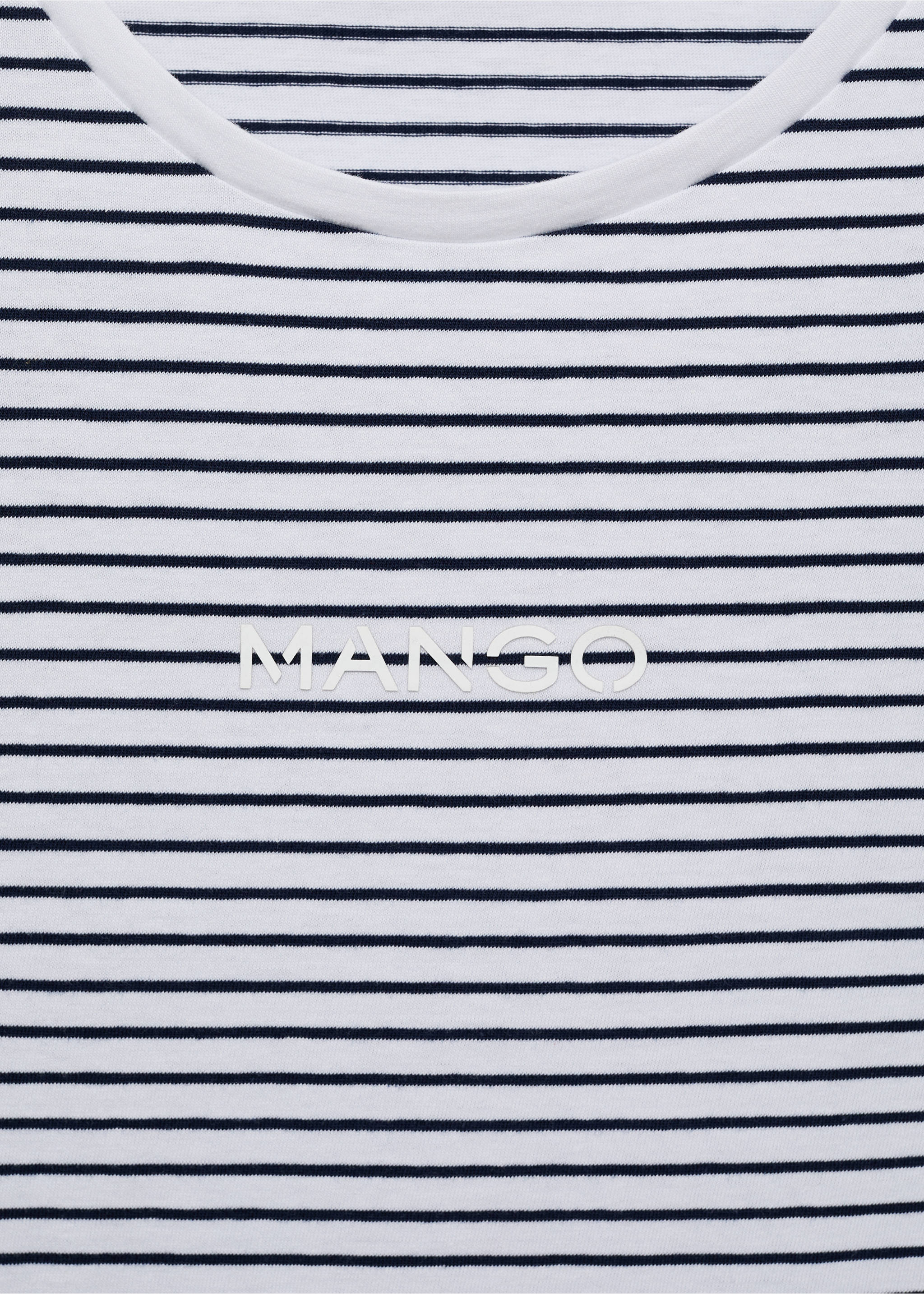 Striped logo T-shirt - Details of the article 8, Navy. Ref: 77010355-00.