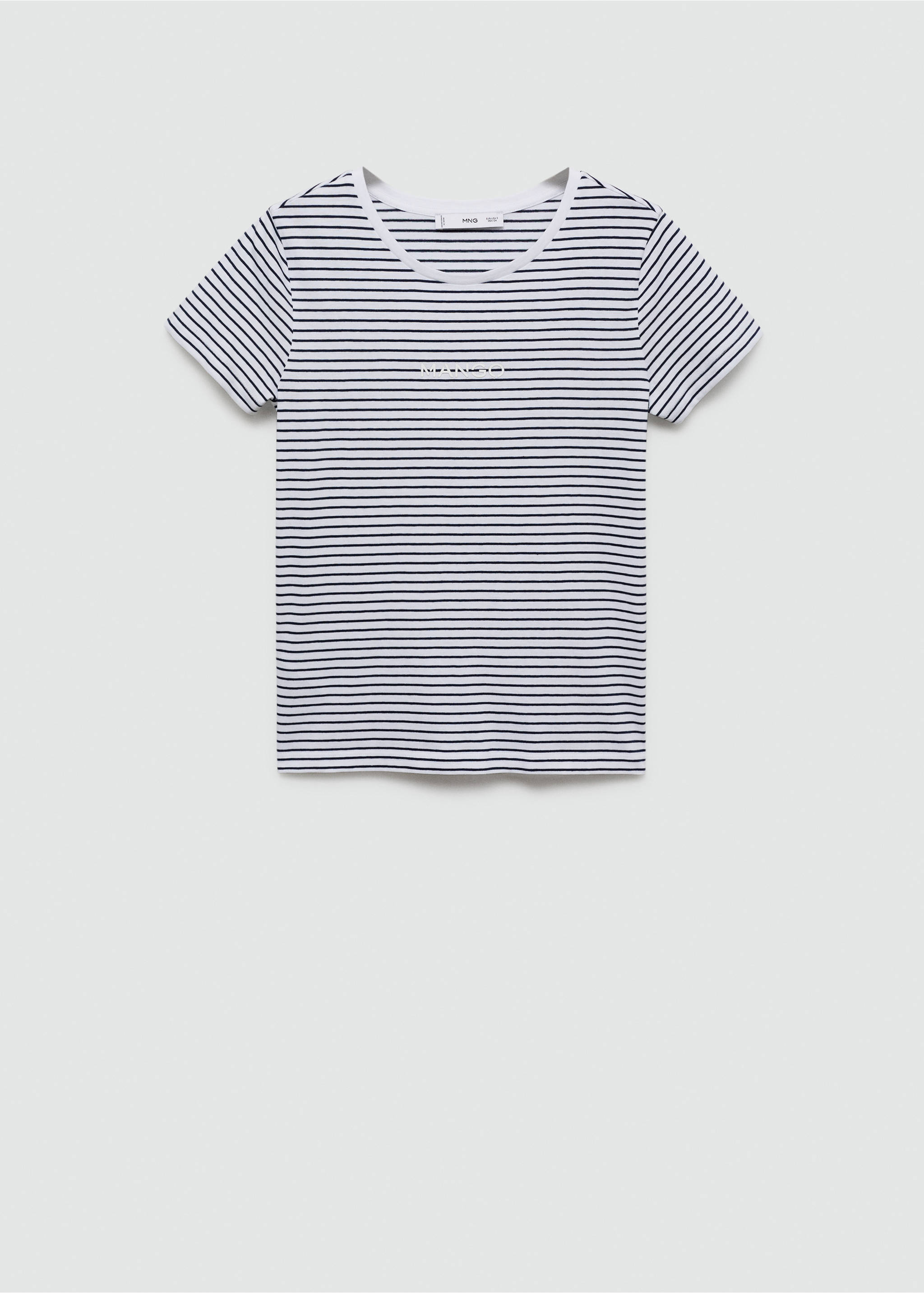 Striped logo T-shirt - Article without model, Navy. Ref: 77010355-00.