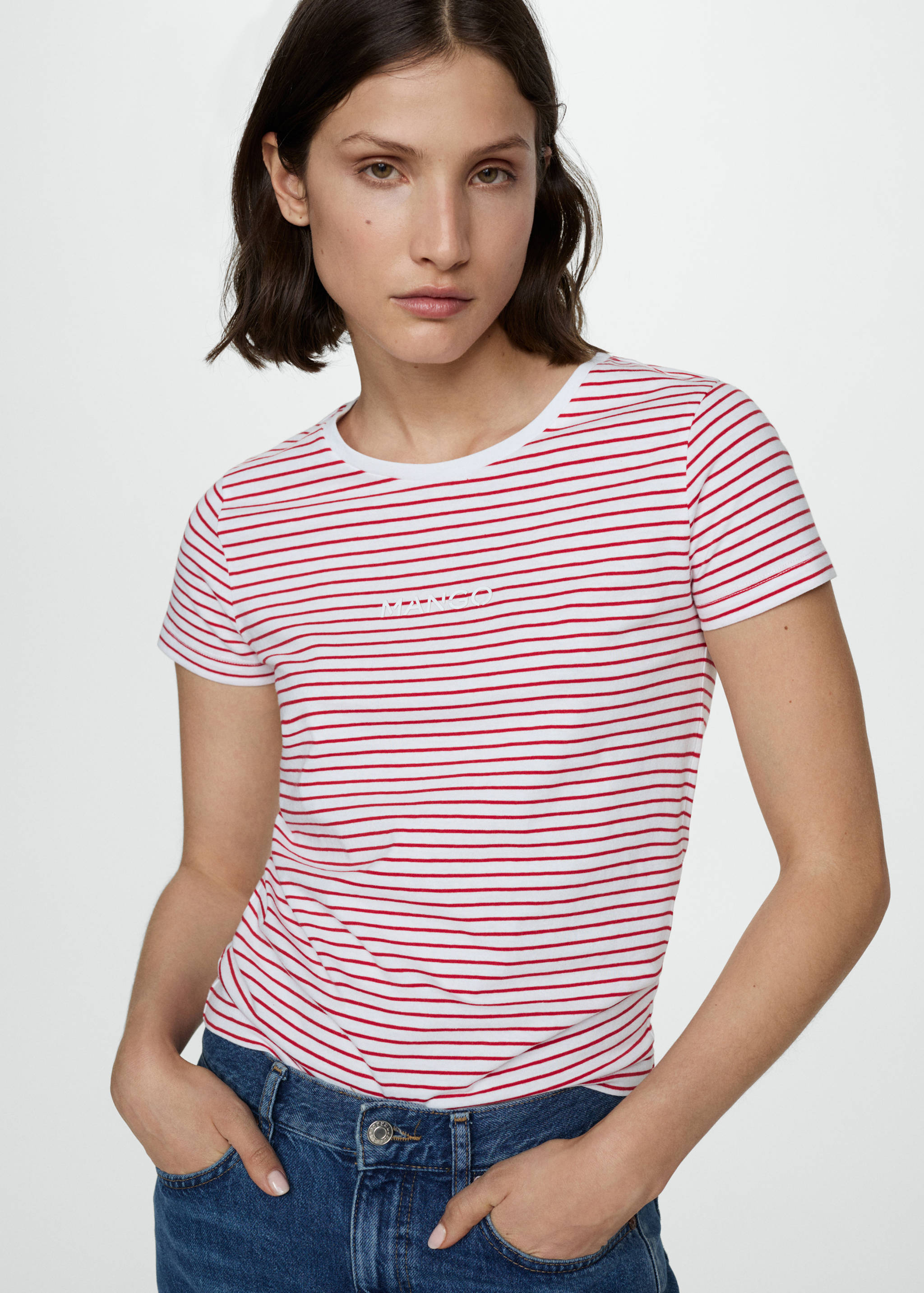 Striped logo T-shirt - Medium plane