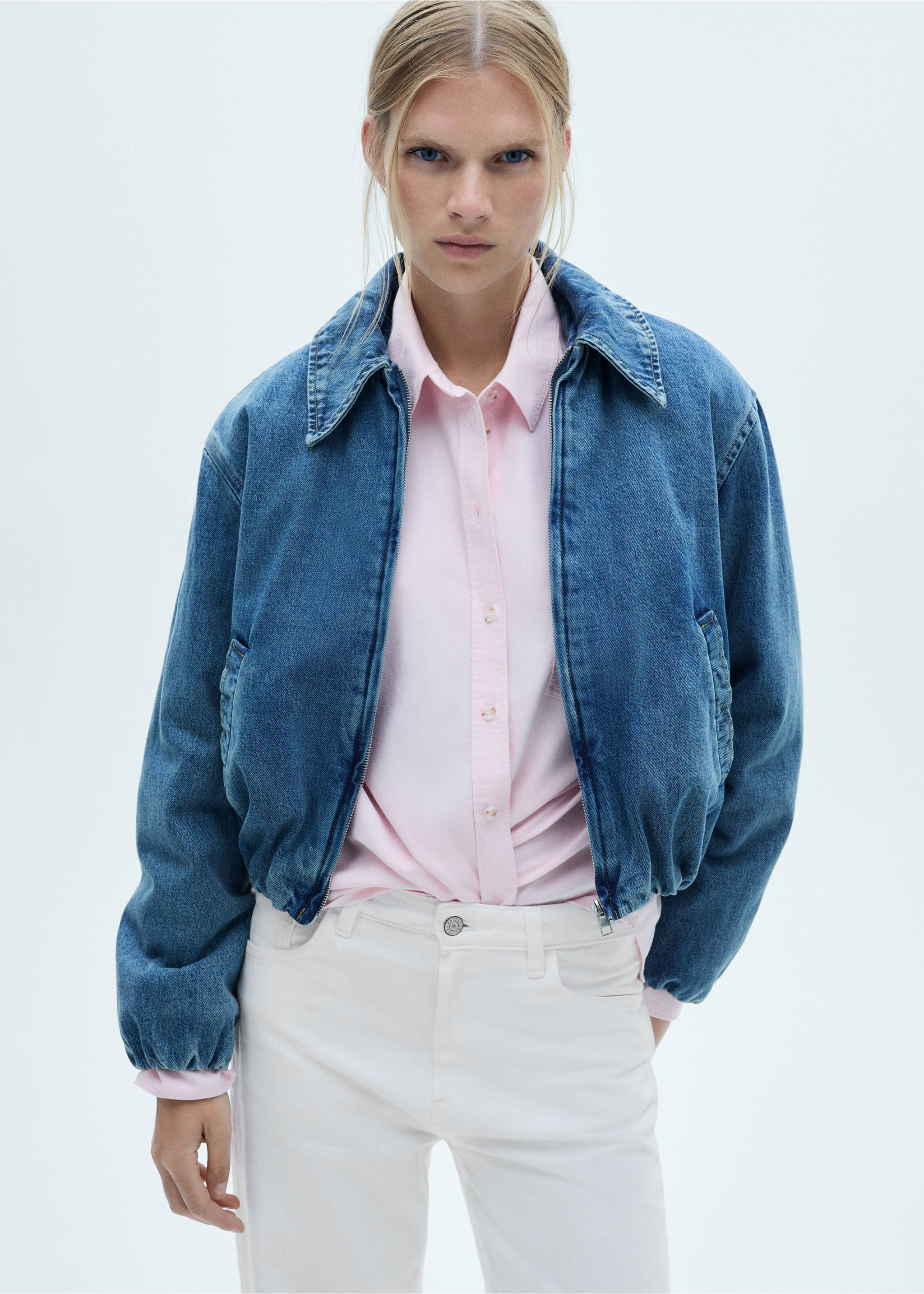 Mid-rise straight jeans - Medium plane, White. Ref: 77010358-00.