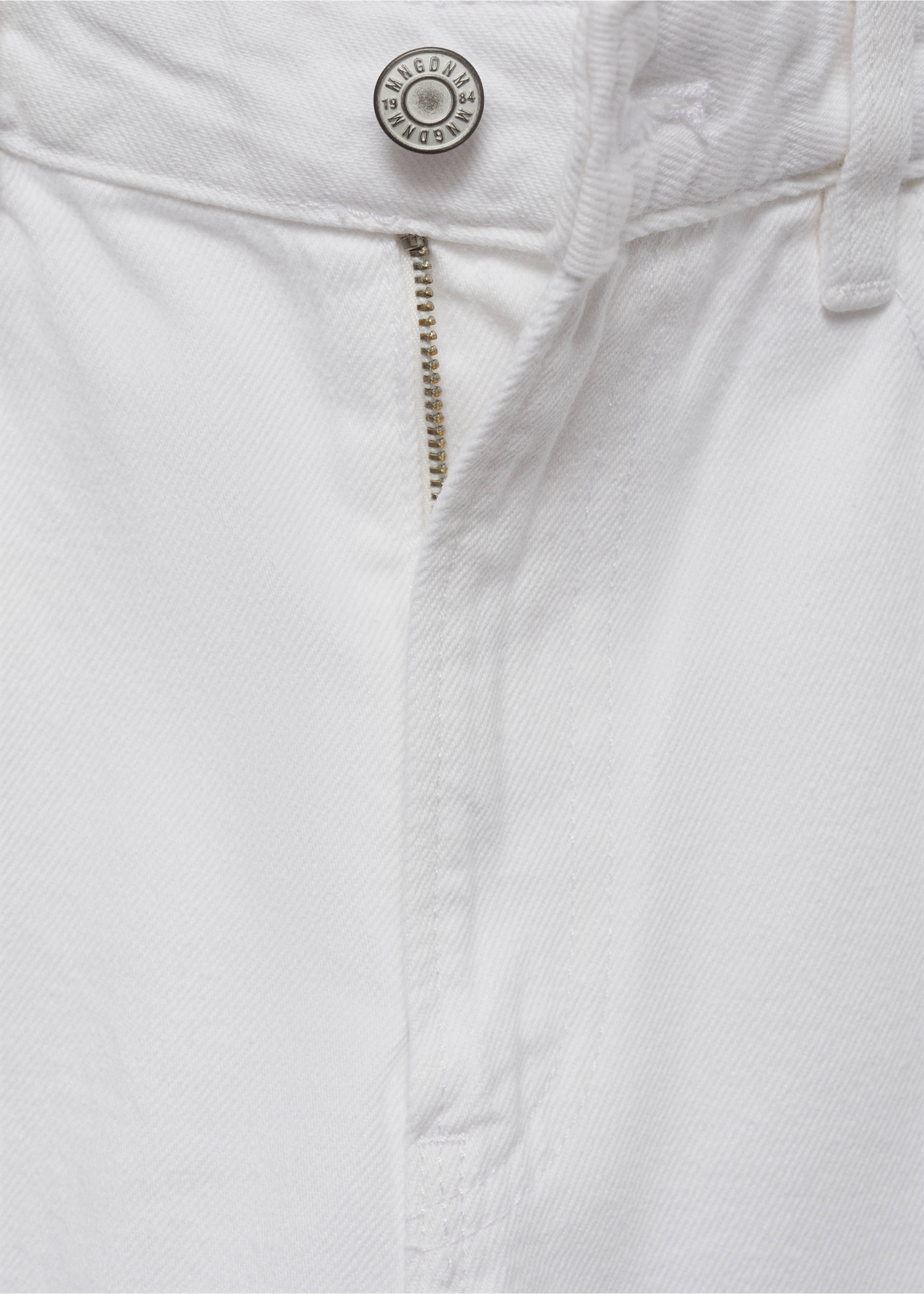 Mid-rise straight jeans - Details of the article 8, White. Ref: 77010358-00.