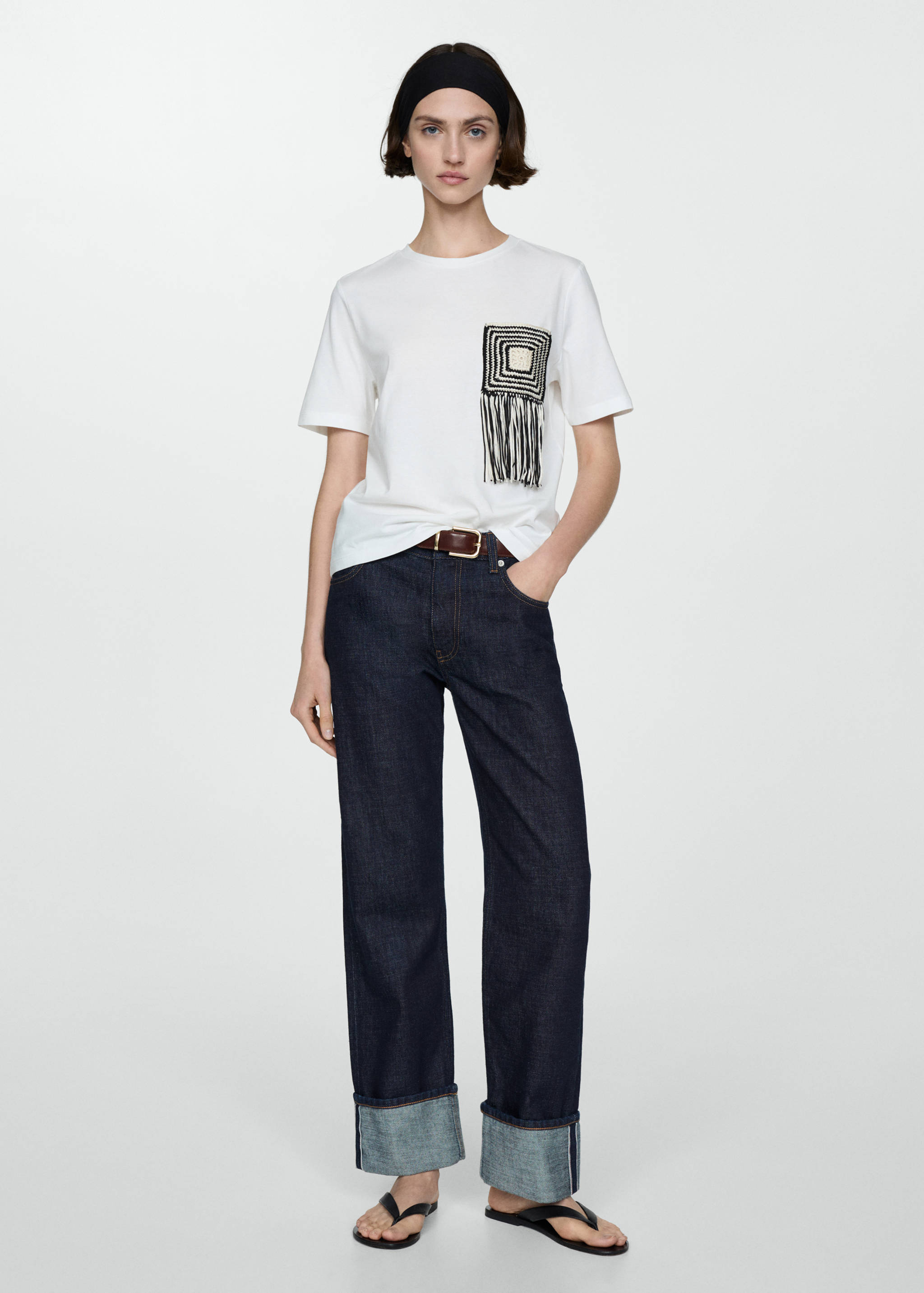 Crochet detail T-shirt - General plane