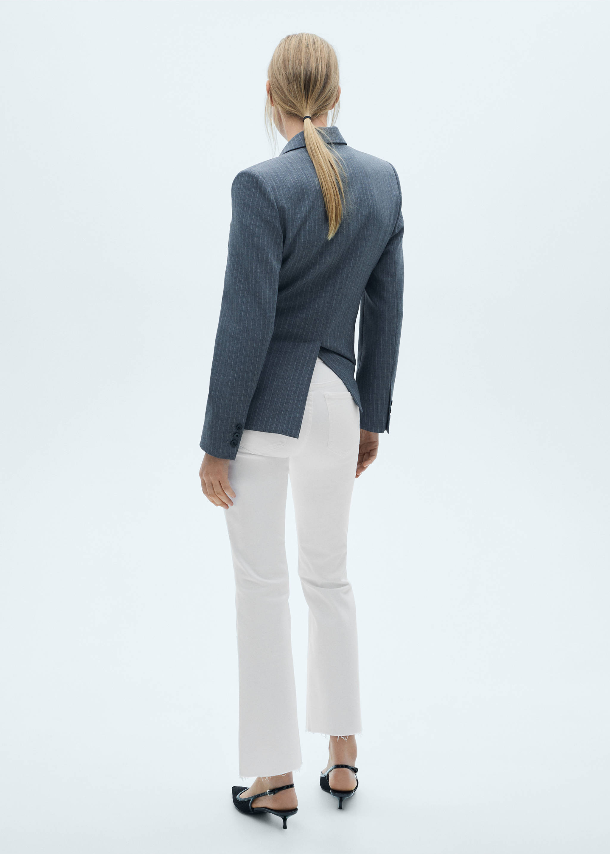 Flared-Crop-Jeans Sienna - Rückseite des Artikels, Weiß. Ref: 77010360-00.