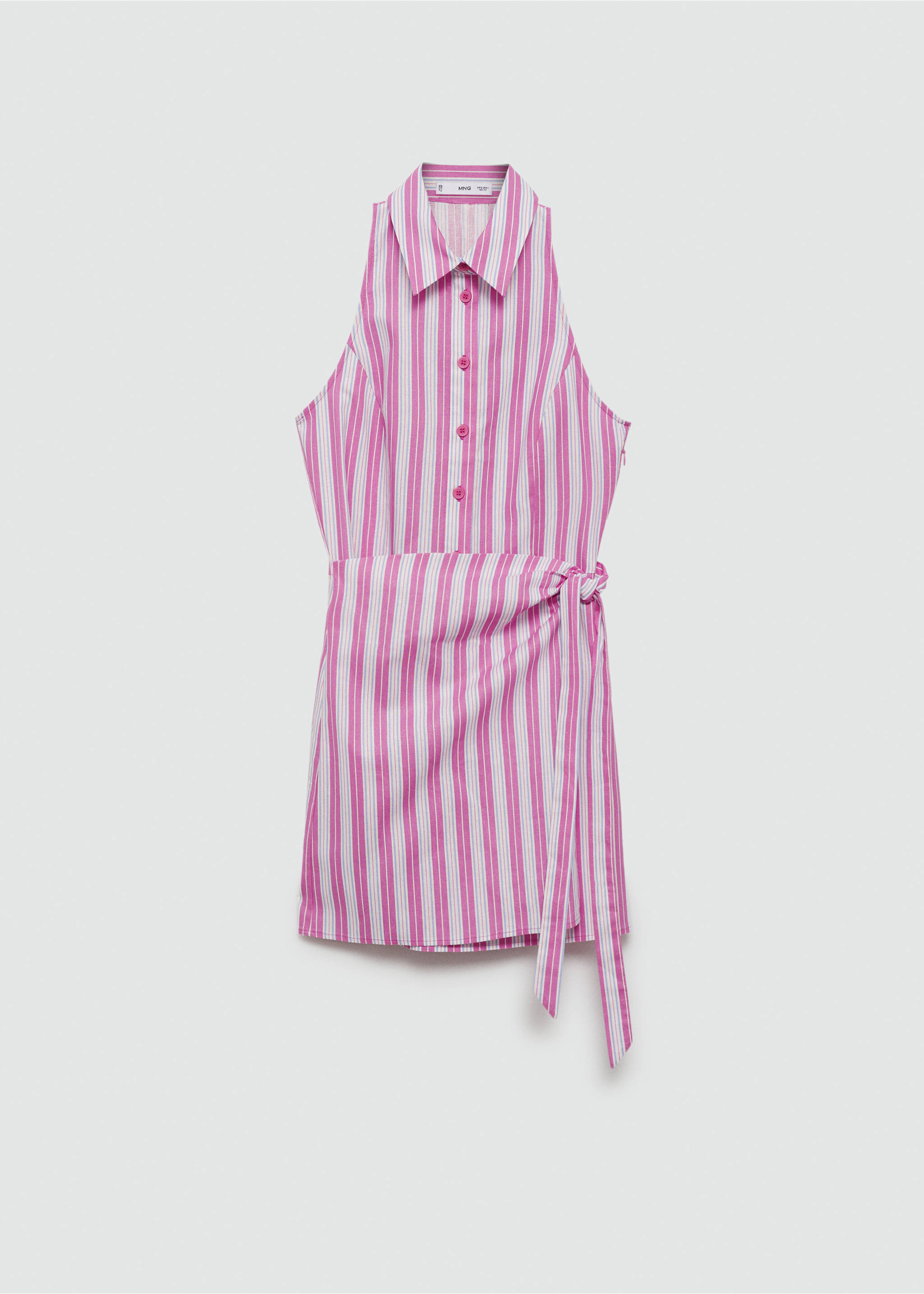 Wrap shirt dress - Article without model, Pink. Ref: 77010363-00.