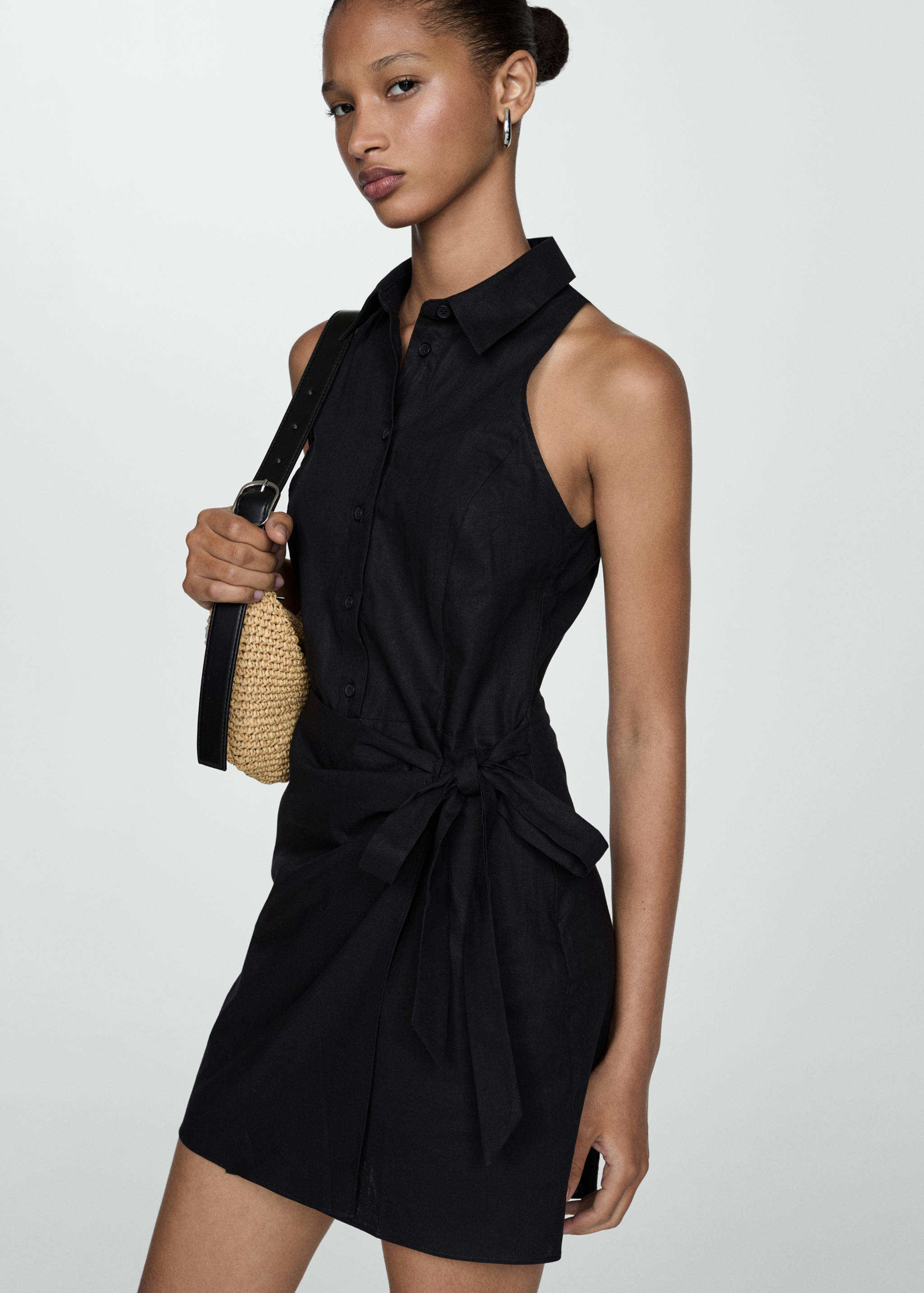 Hemdkleid in Wickel-Optik - Mittlere Ansicht