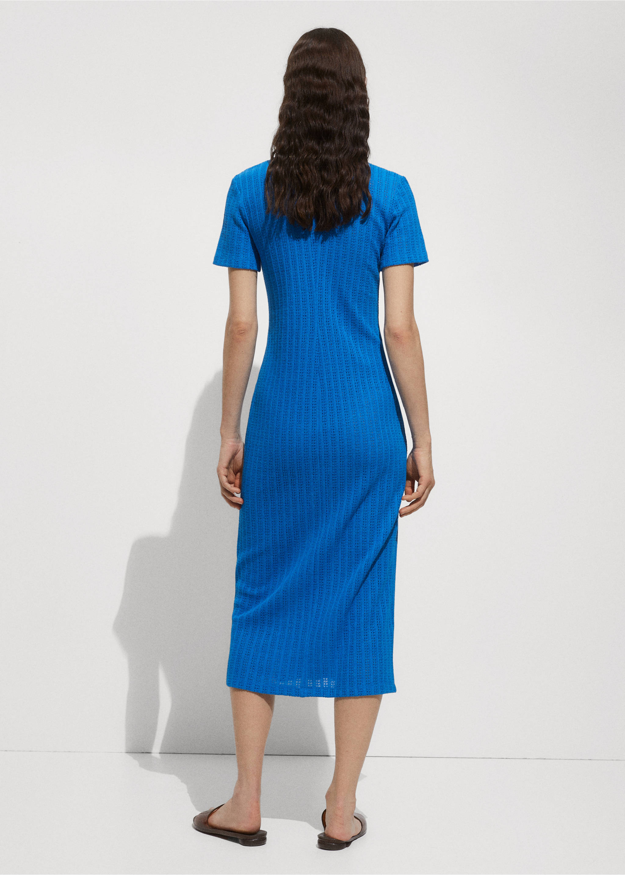 Button crochet dress - Reverse of the article, Blue. Ref: 77010366-00.