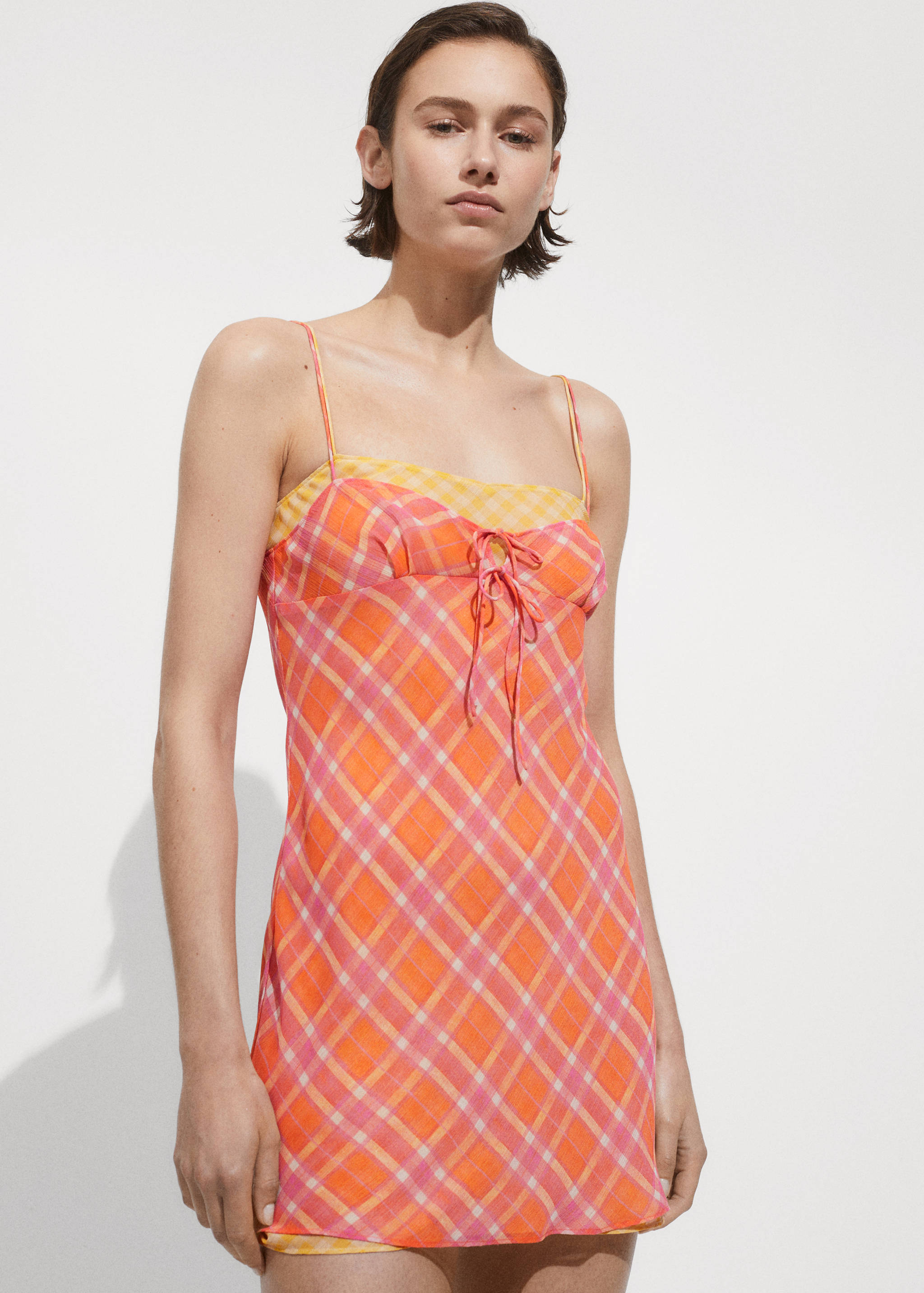 Contrasting print dress - Medium plane