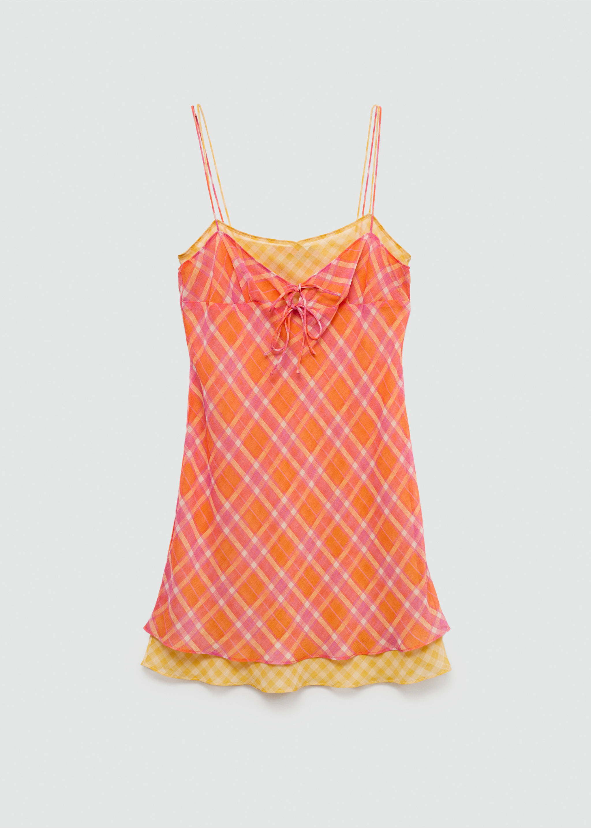 Contrasting print dress - Article without model, Orange. Ref: 77010385-00.