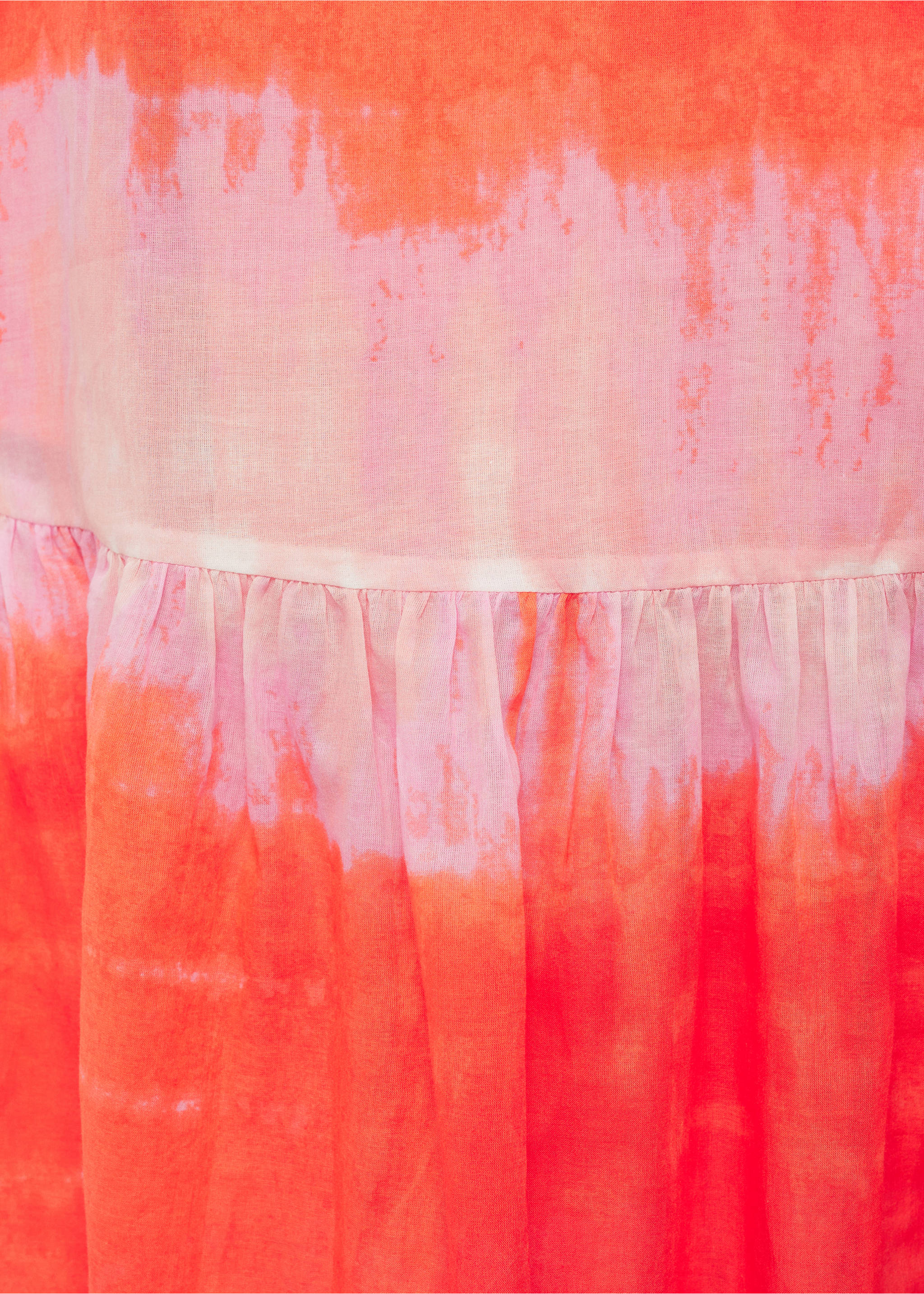 Printed ruffle dress - Details of the article 0, Orange. Ref: 77010389-00.