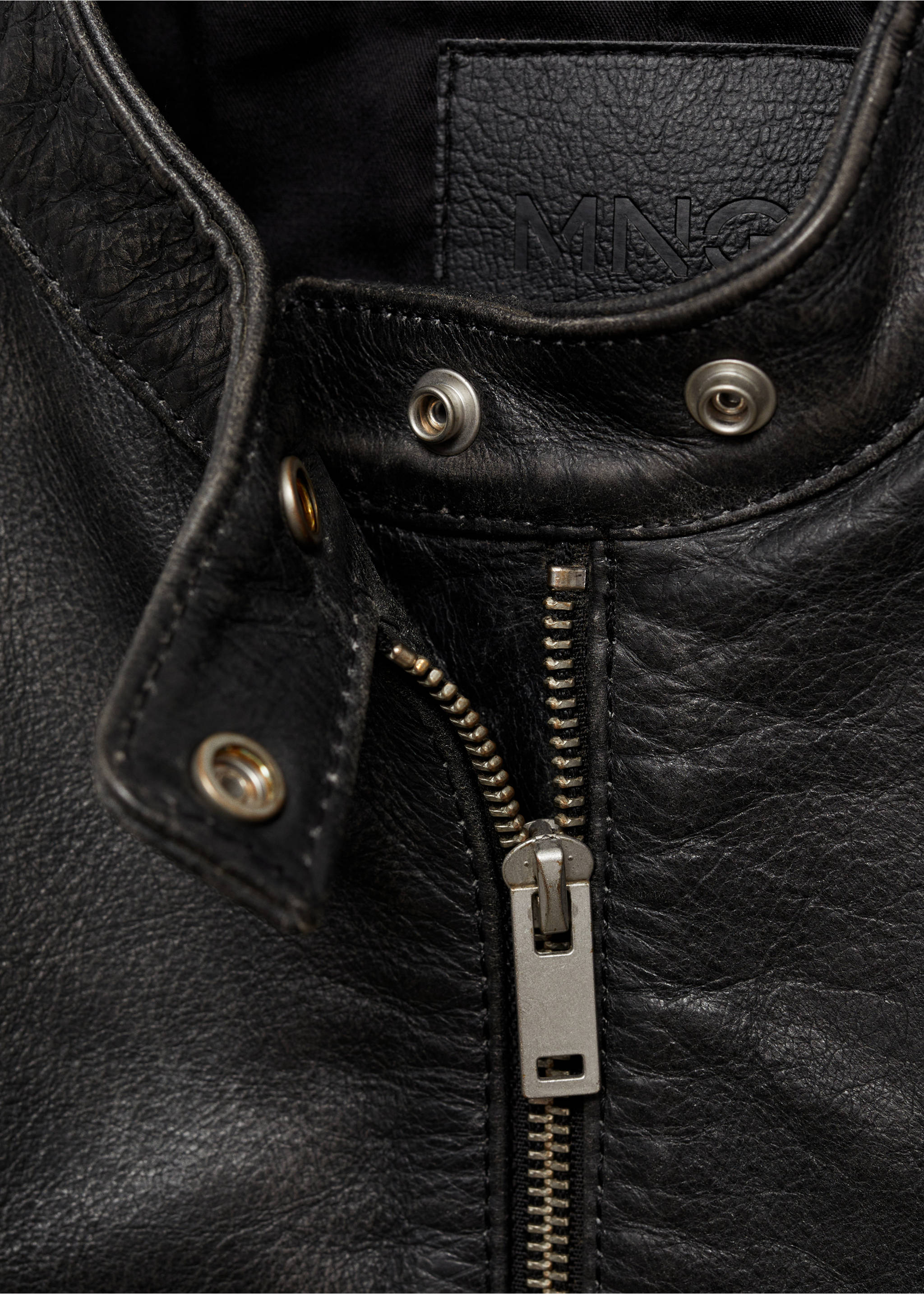 100% leren jack - Detail van het artikel 8, Zwart. Ref: 77010390-00.