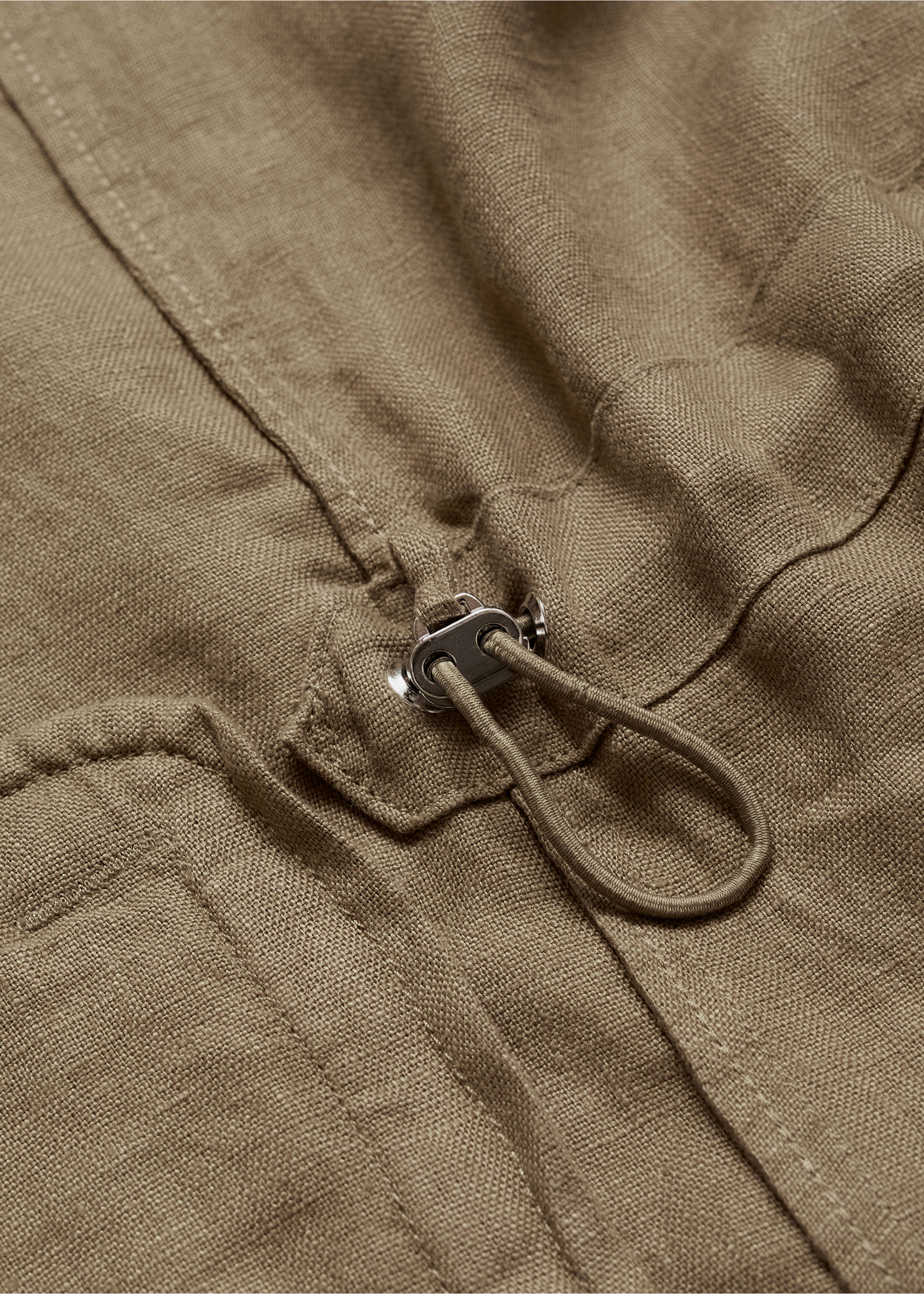 100% linen overshirt with pockets - Details of the article 0, Khaki. Ref: 77010568-00.