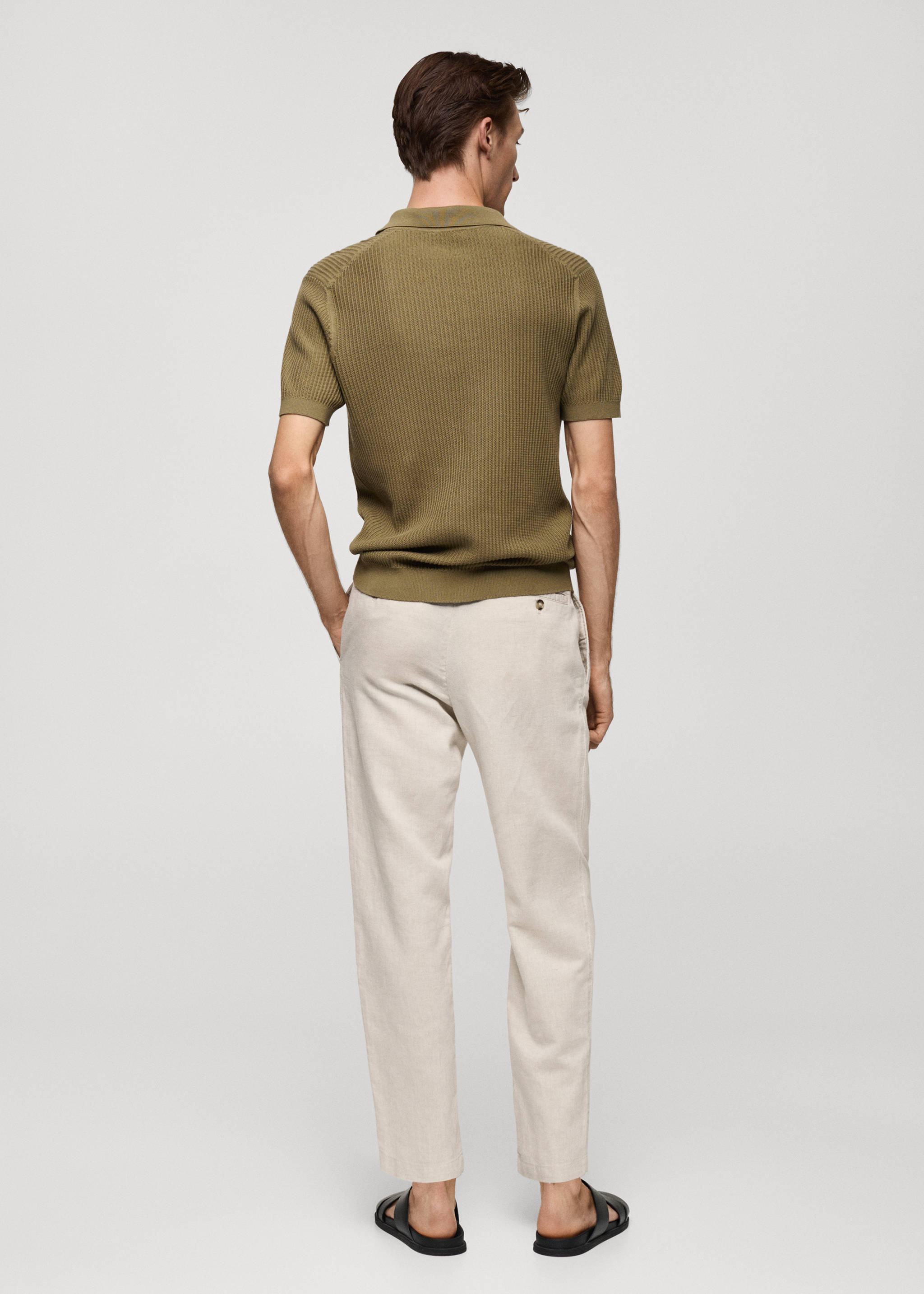 Slim-fit trousers with drawstring - Reverse of the article