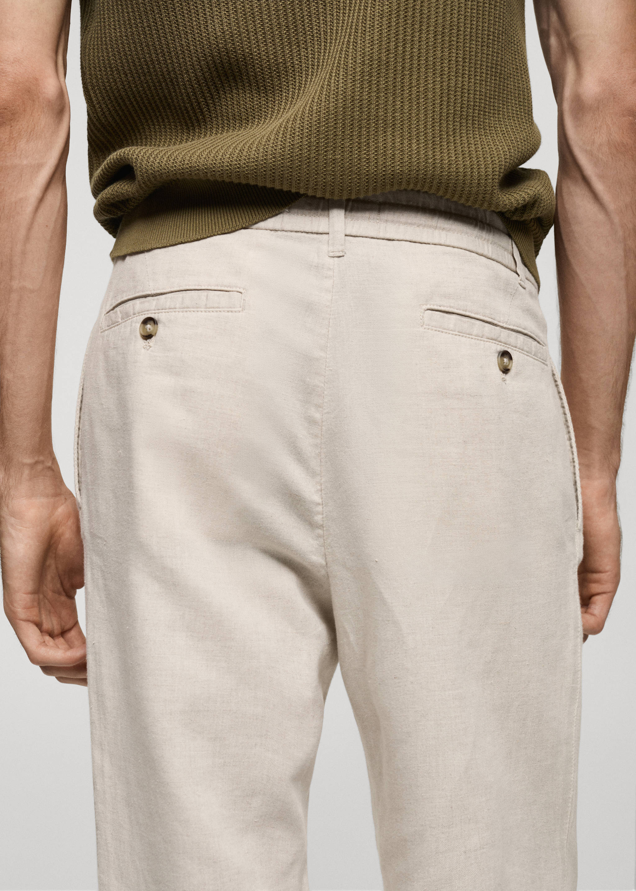 Slim-fit trousers with drawstring - Details of the article 6