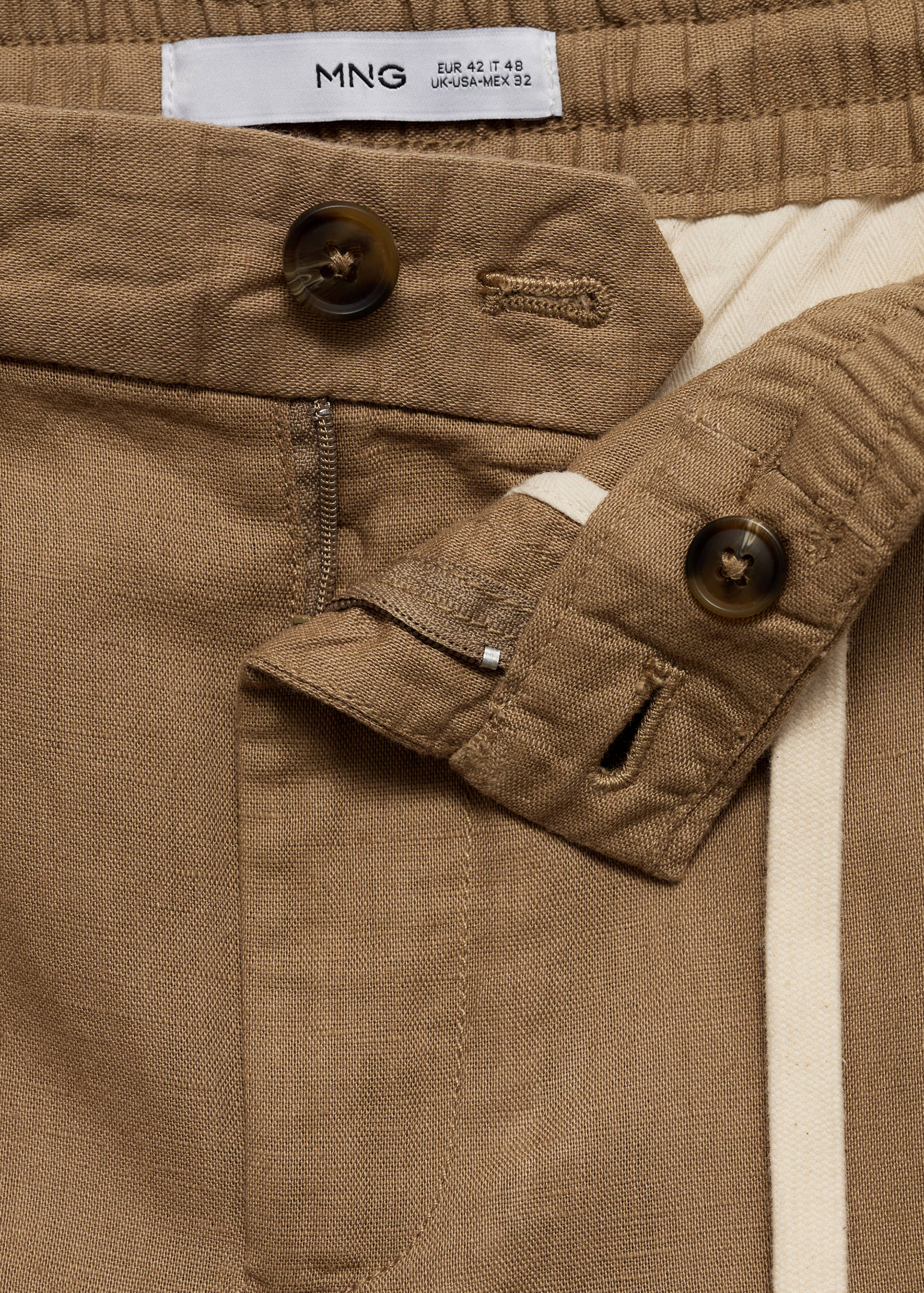 Slim-fit trousers with drawstring - Details of the article 8