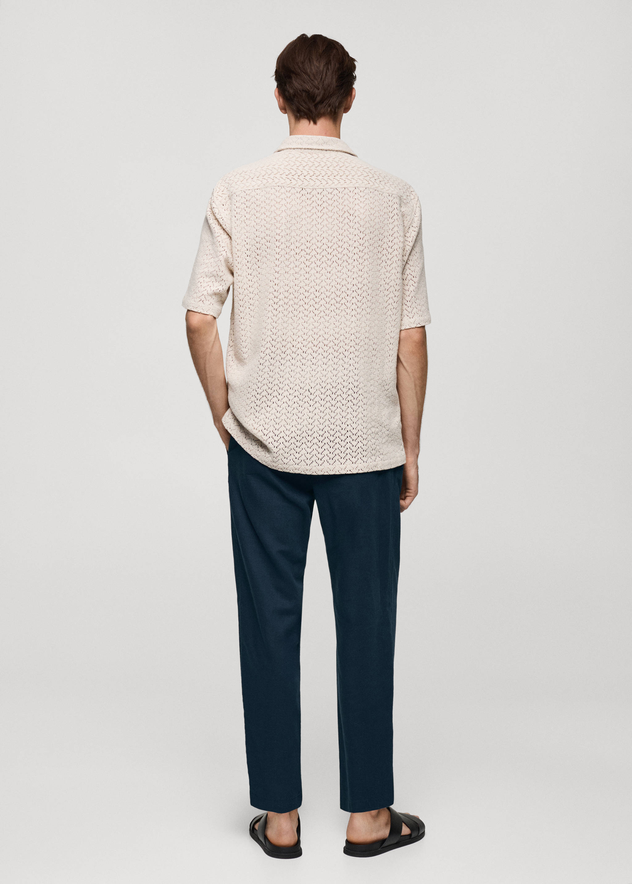 Slim-fit trousers with drawstring - Reverse of the article