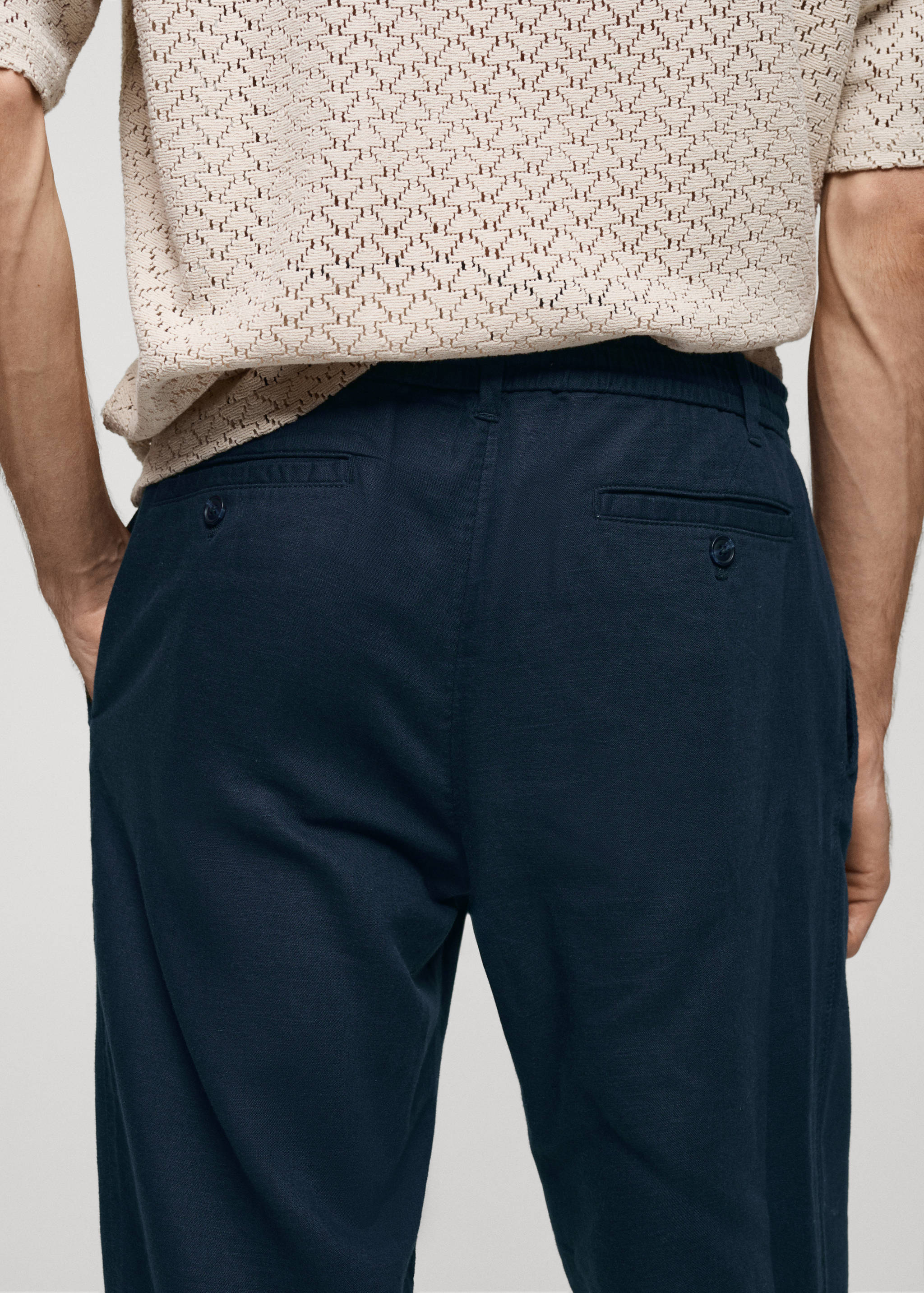 Slim-fit trousers with drawstring - Details of the article 6