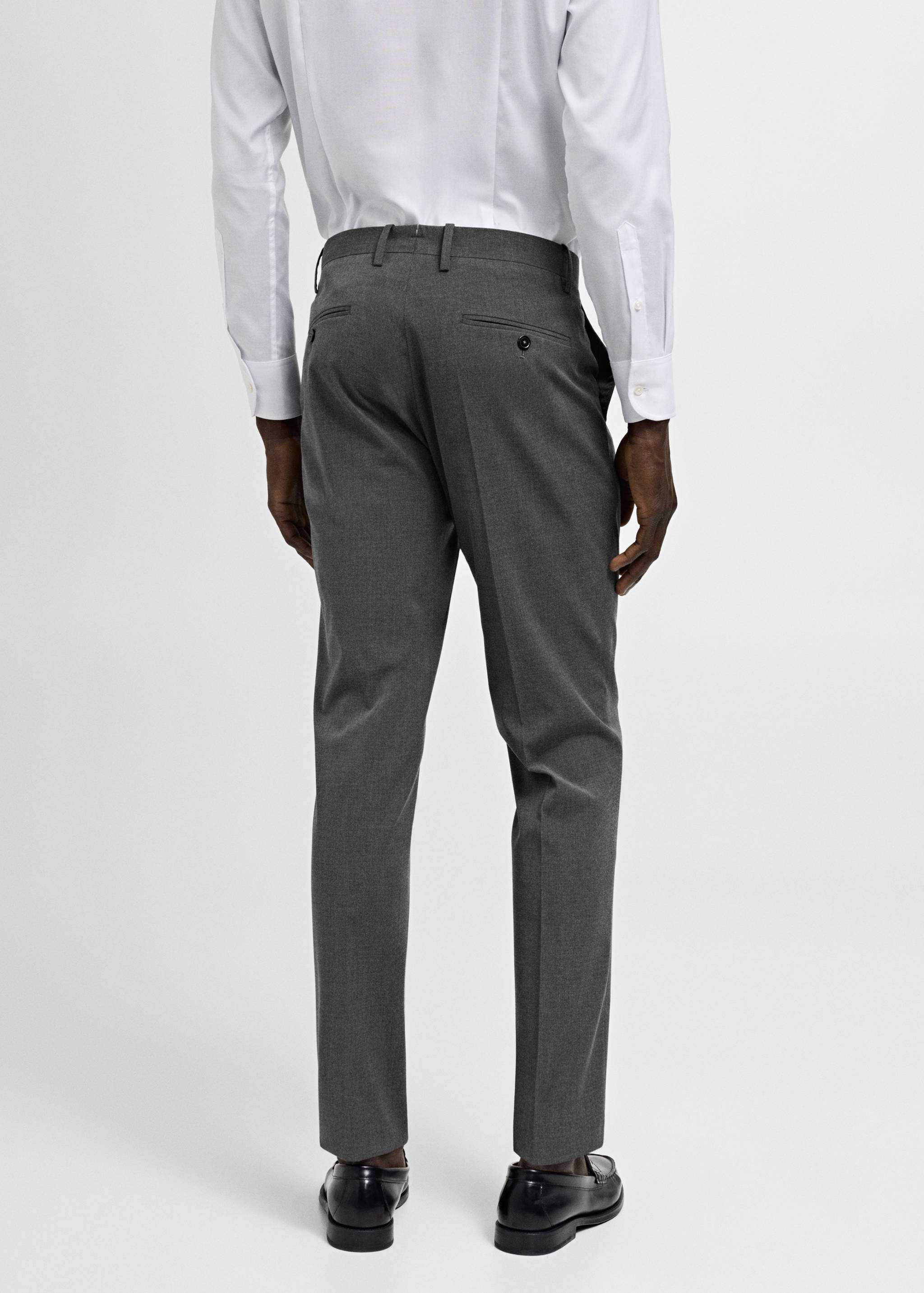 Stretch-fabric slim-fit suit trousers - Reverse of the article