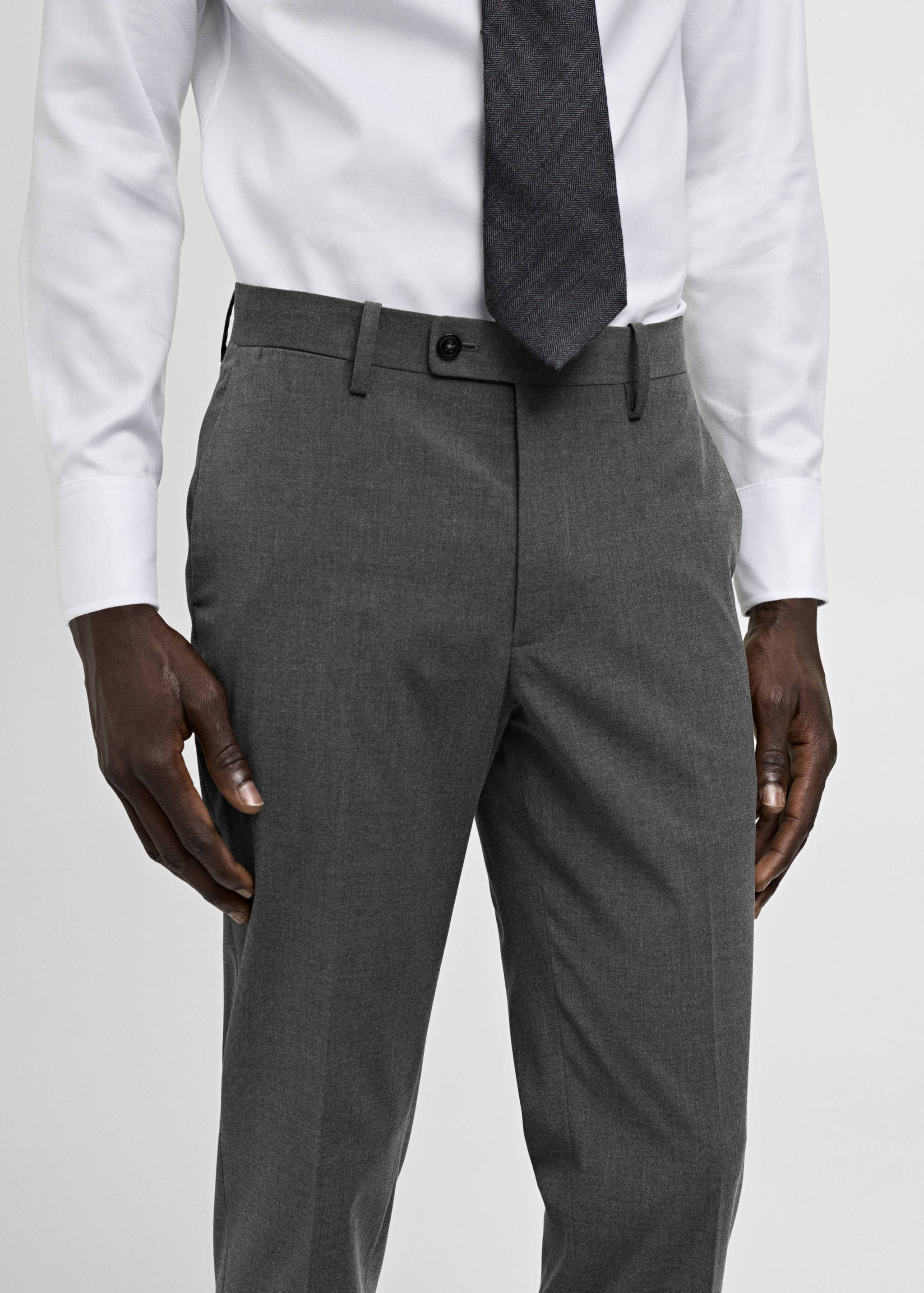 Stretch-fabric slim-fit suit trousers - Details of the article 6