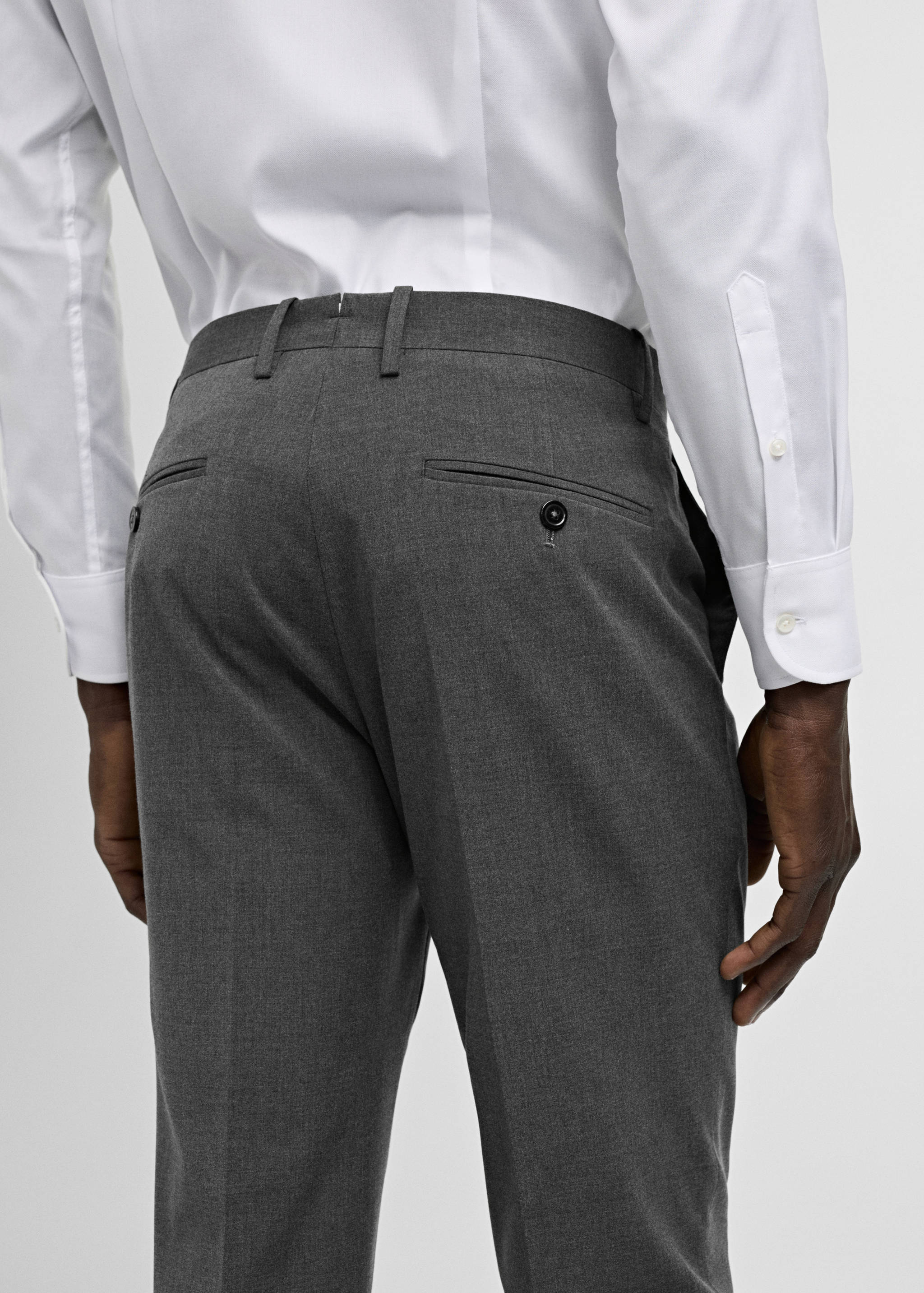 Stretch-fabric slim-fit suit trousers - Details of the article 2