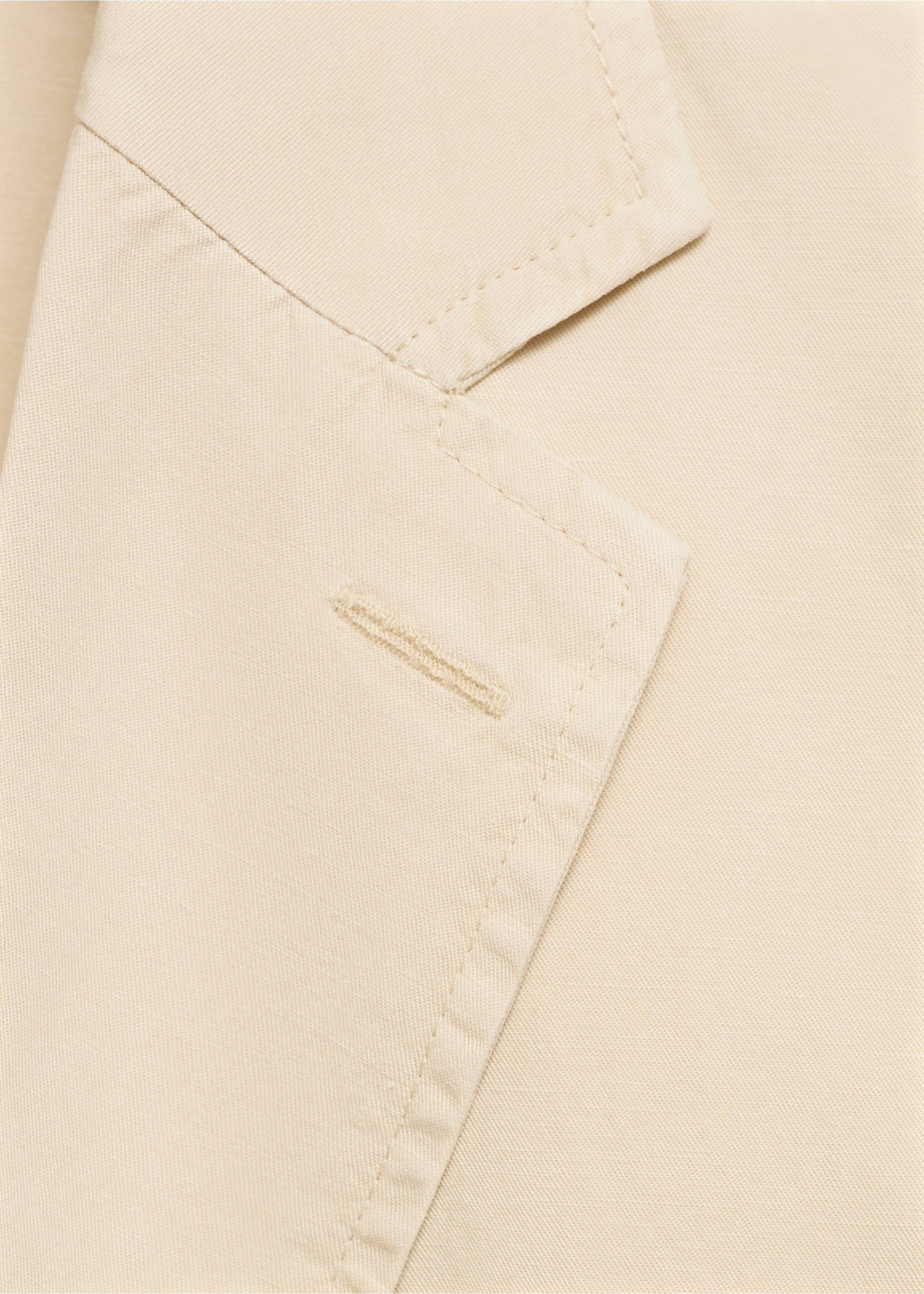 Americana lino algodón efecto lavado - Detalle del artículo 8, Beige. Ref: 77010575-00.