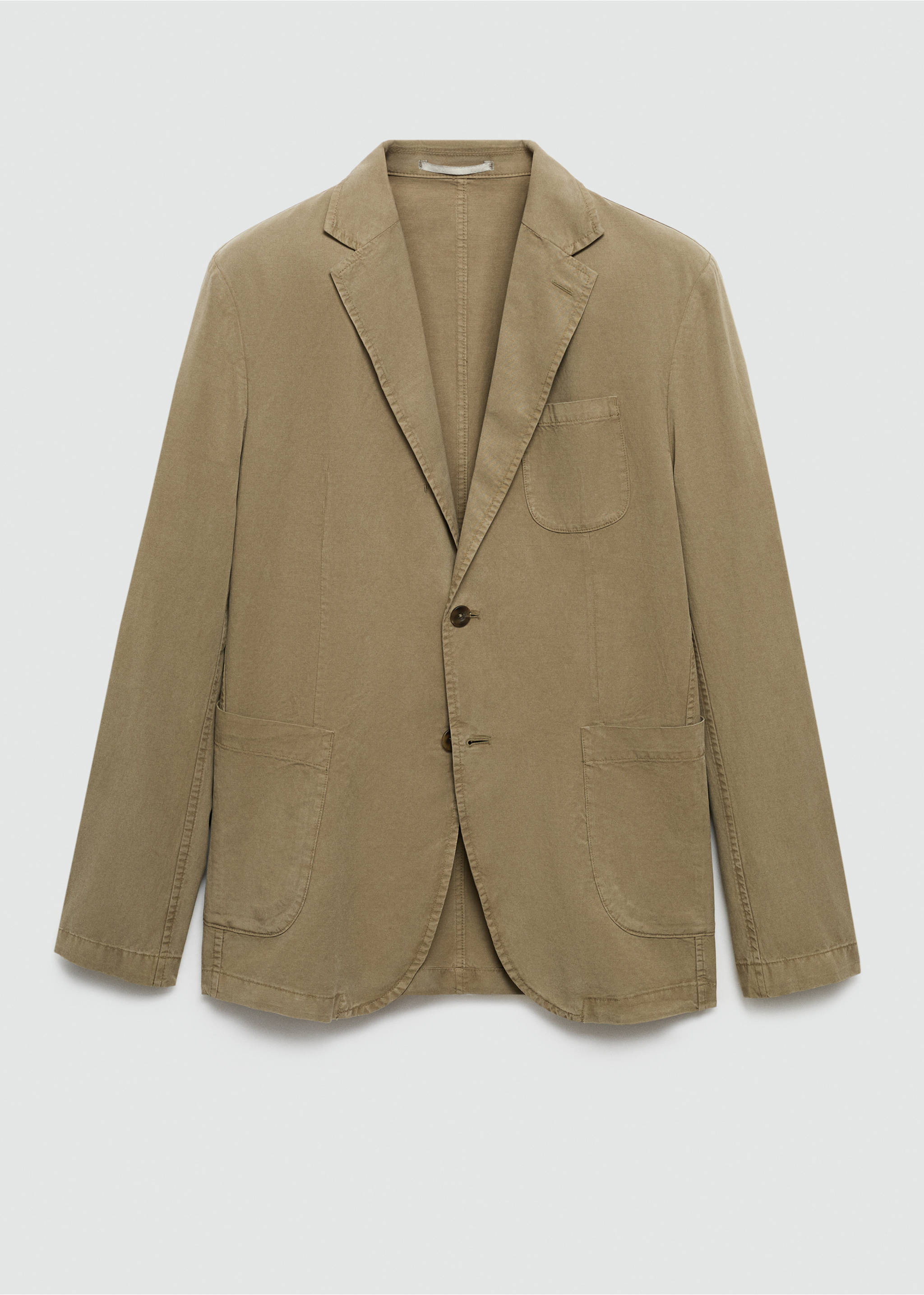 Americana lino algodón efecto lavado - Artículo sin modelo, Khaki. Ref: 77010575-00.