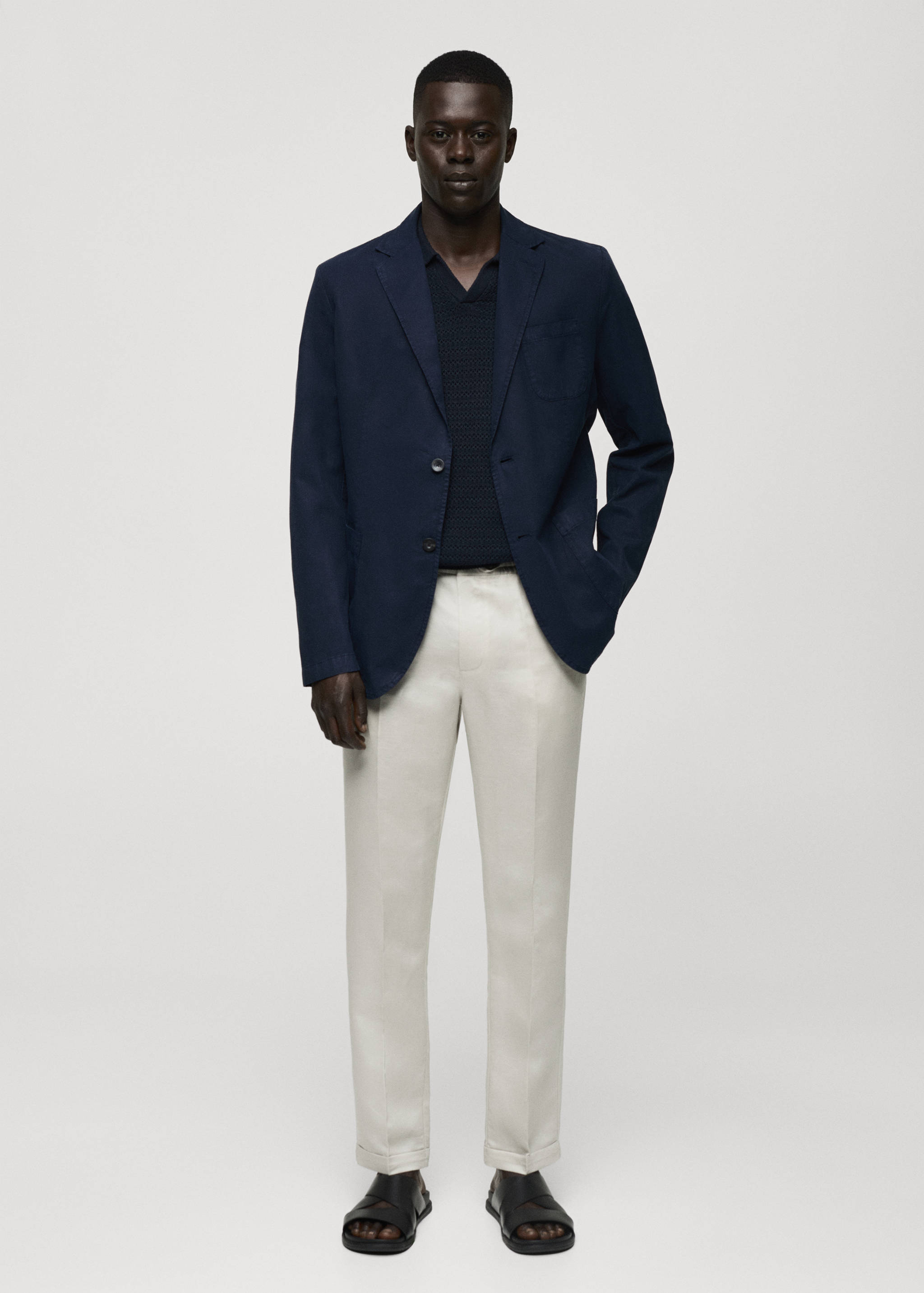 Americana lino algodón efecto lavado - Plano general