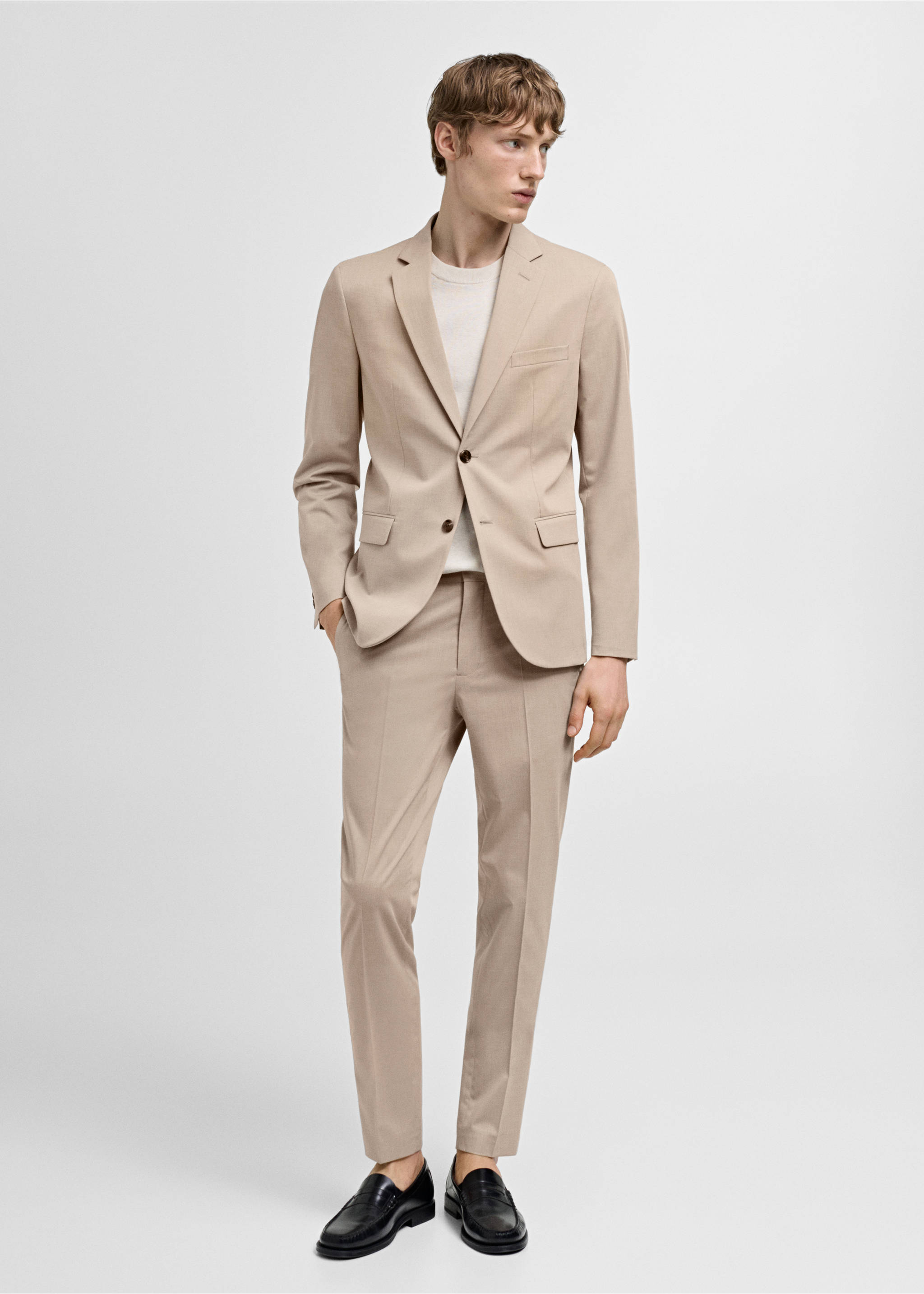 Kavaj super slim fit stretchmaterial - Allmän bild, Beige. Ref: 77010578-00.