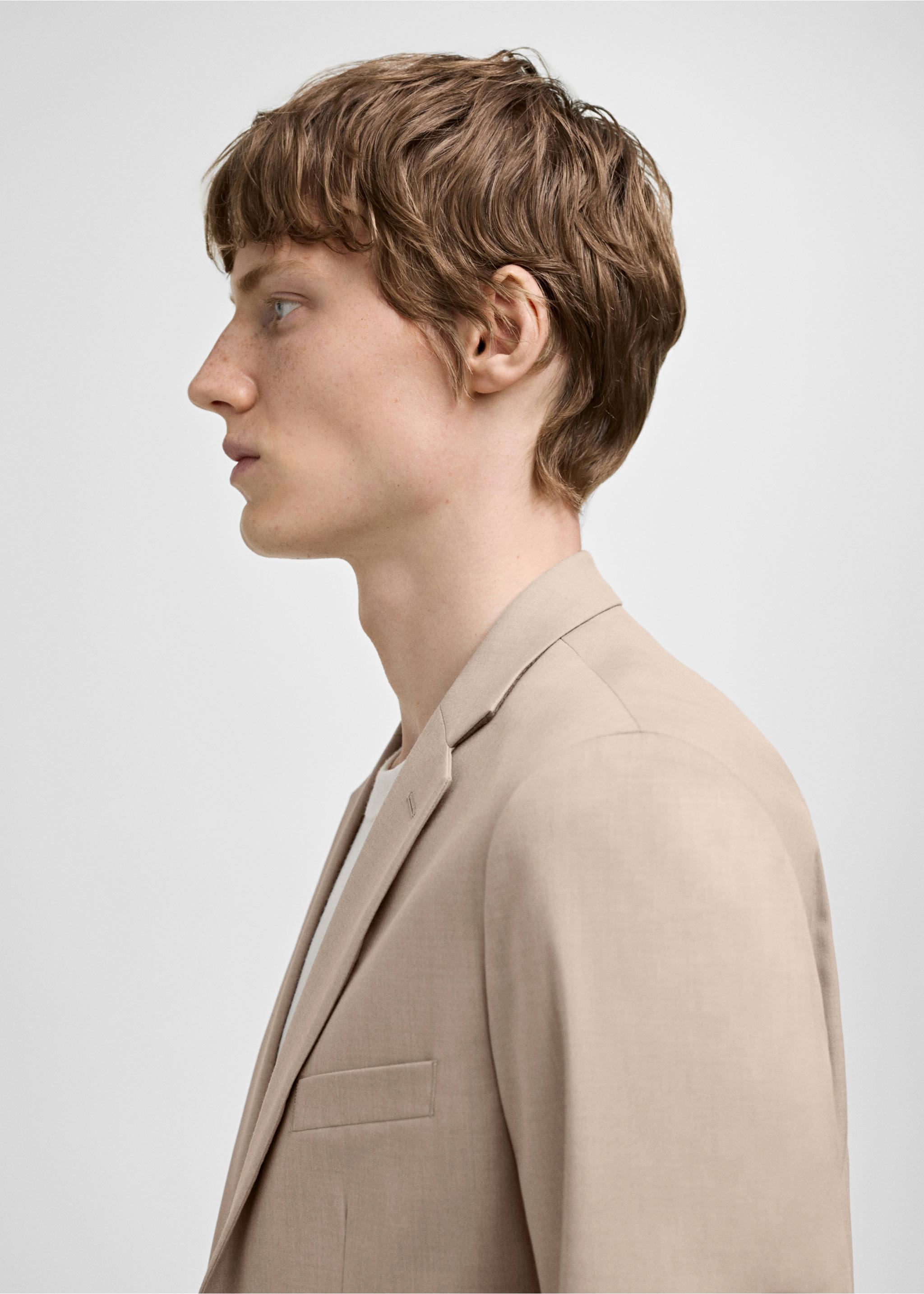 Kavaj super slim fit stretchmaterial - Detaljer om artikeln 1, Beige. Ref: 77010578-00.