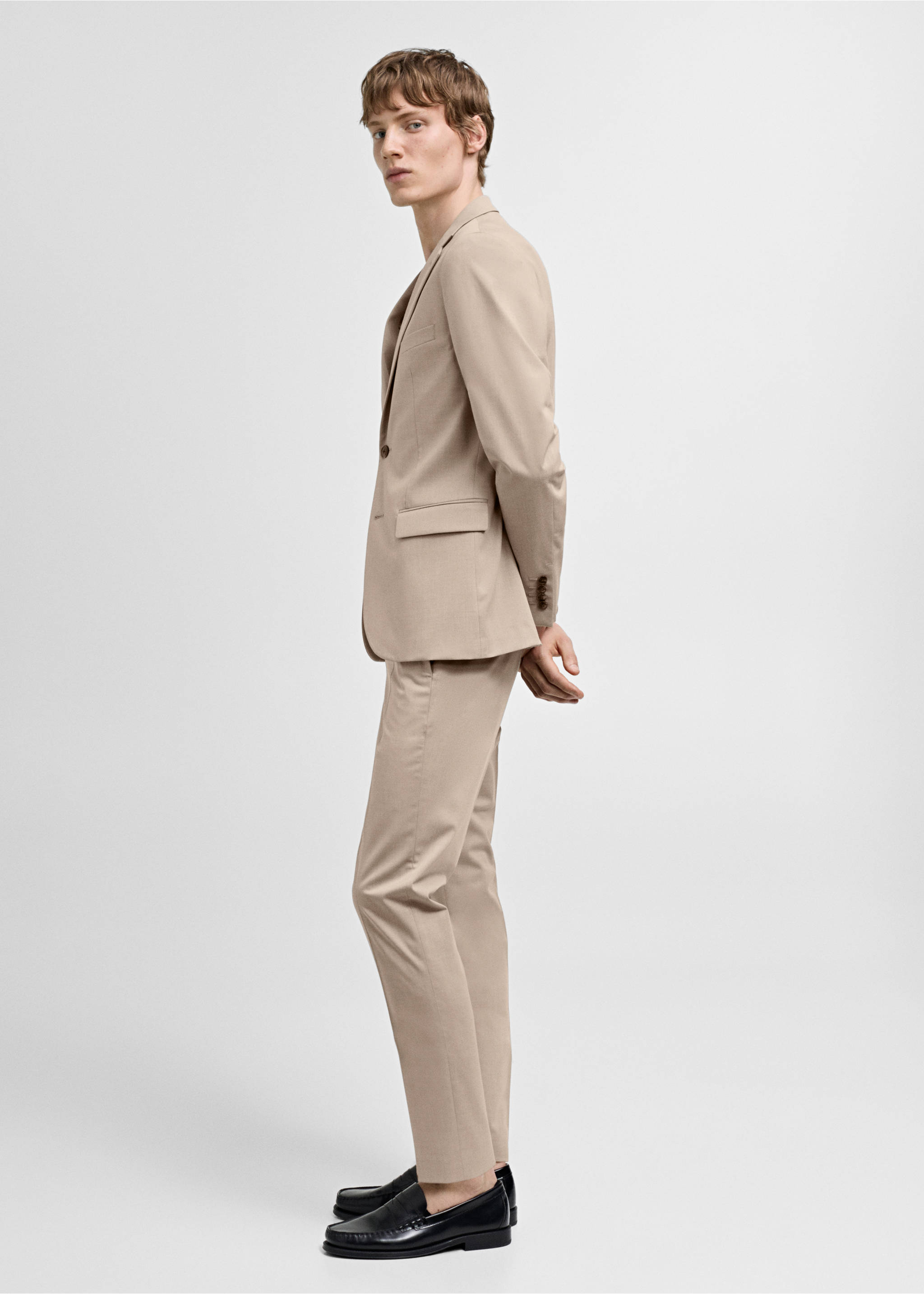 Kavaj super slim fit stretchmaterial - Detaljer om artikeln 2, Beige. Ref: 77010578-00.