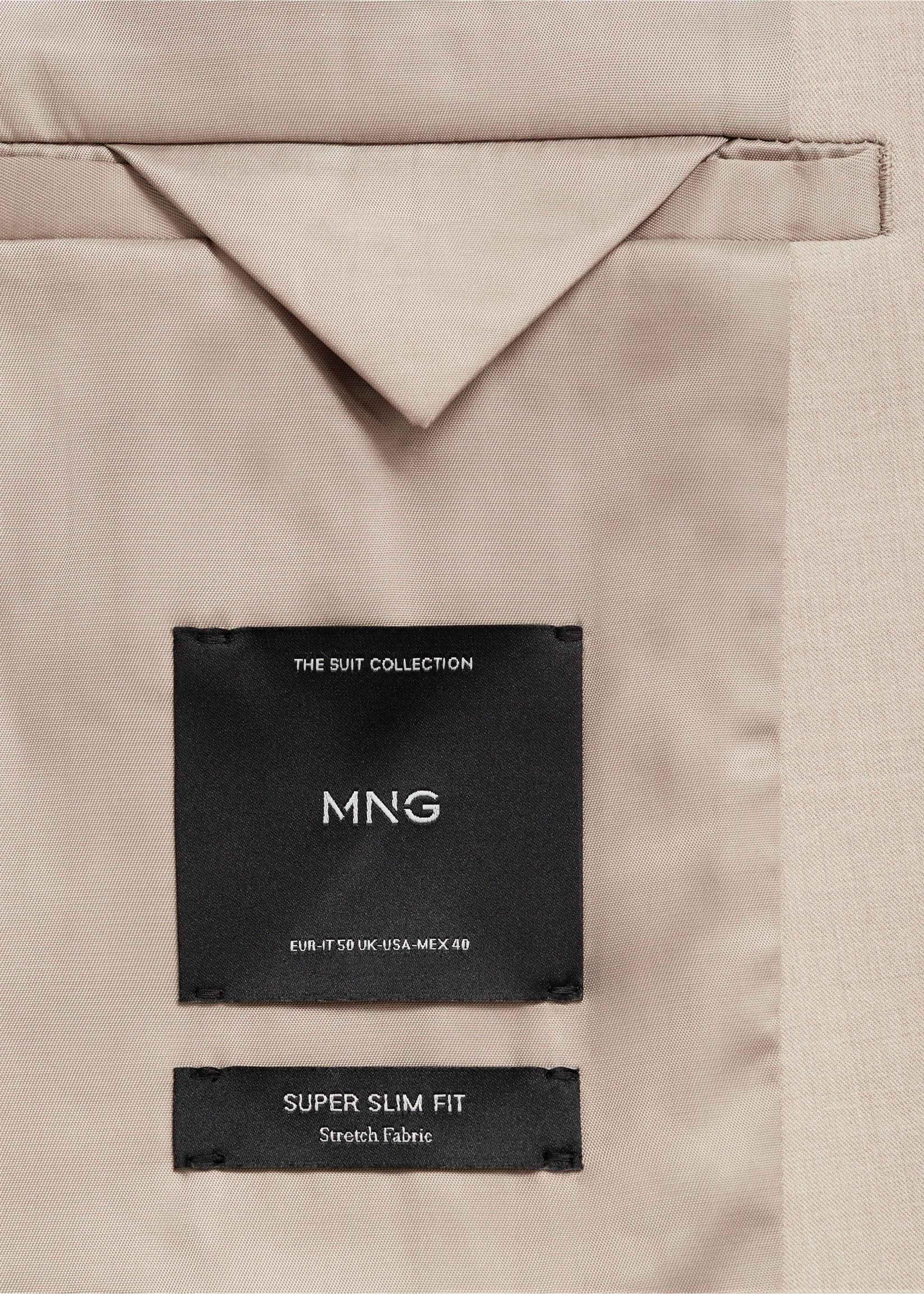 Kavaj super slim fit stretchmaterial - Detaljer om artikeln 0, Beige. Ref: 77010578-00.