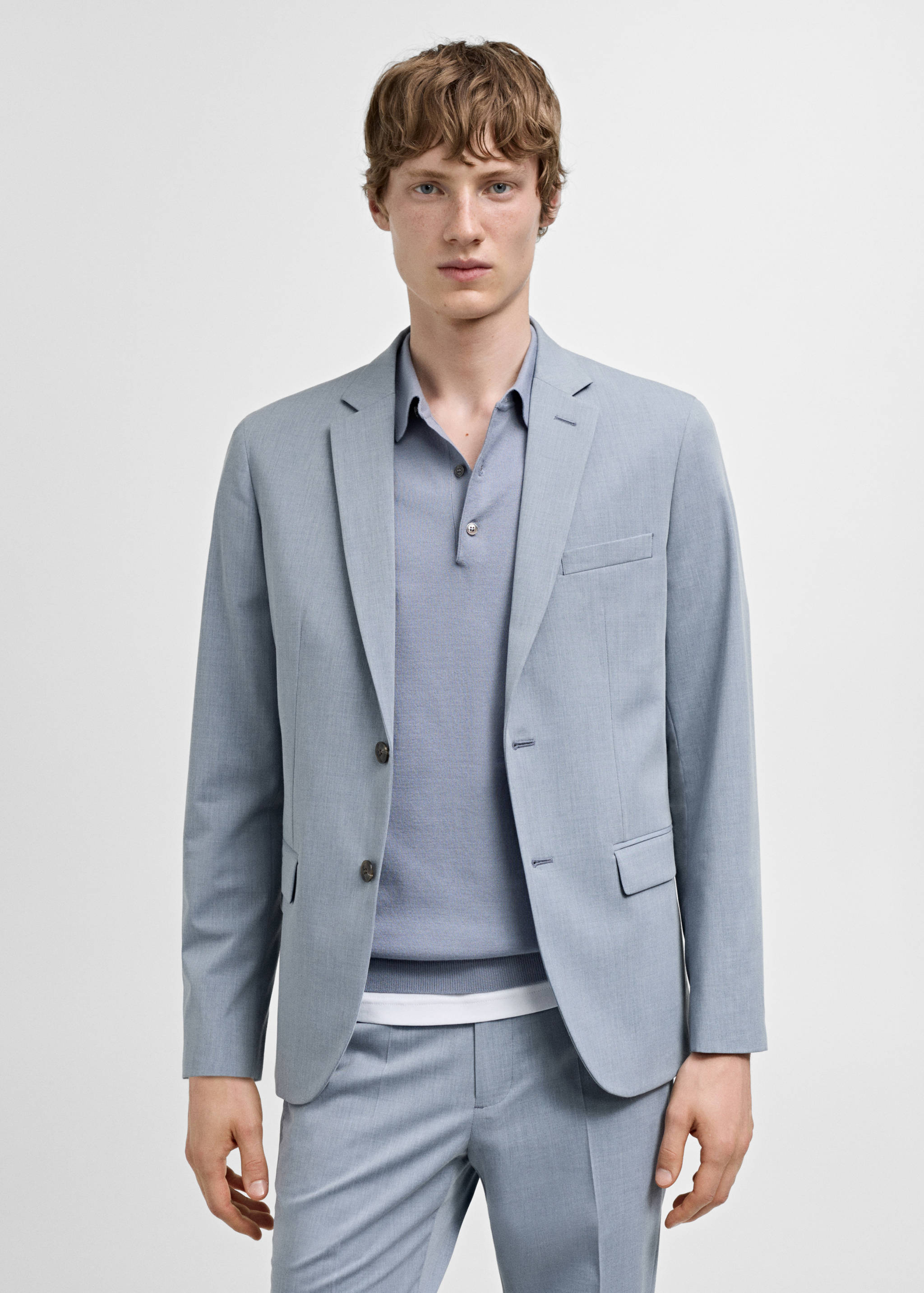 Super slim-fit suit jacket in stretch fabric - Medium plane