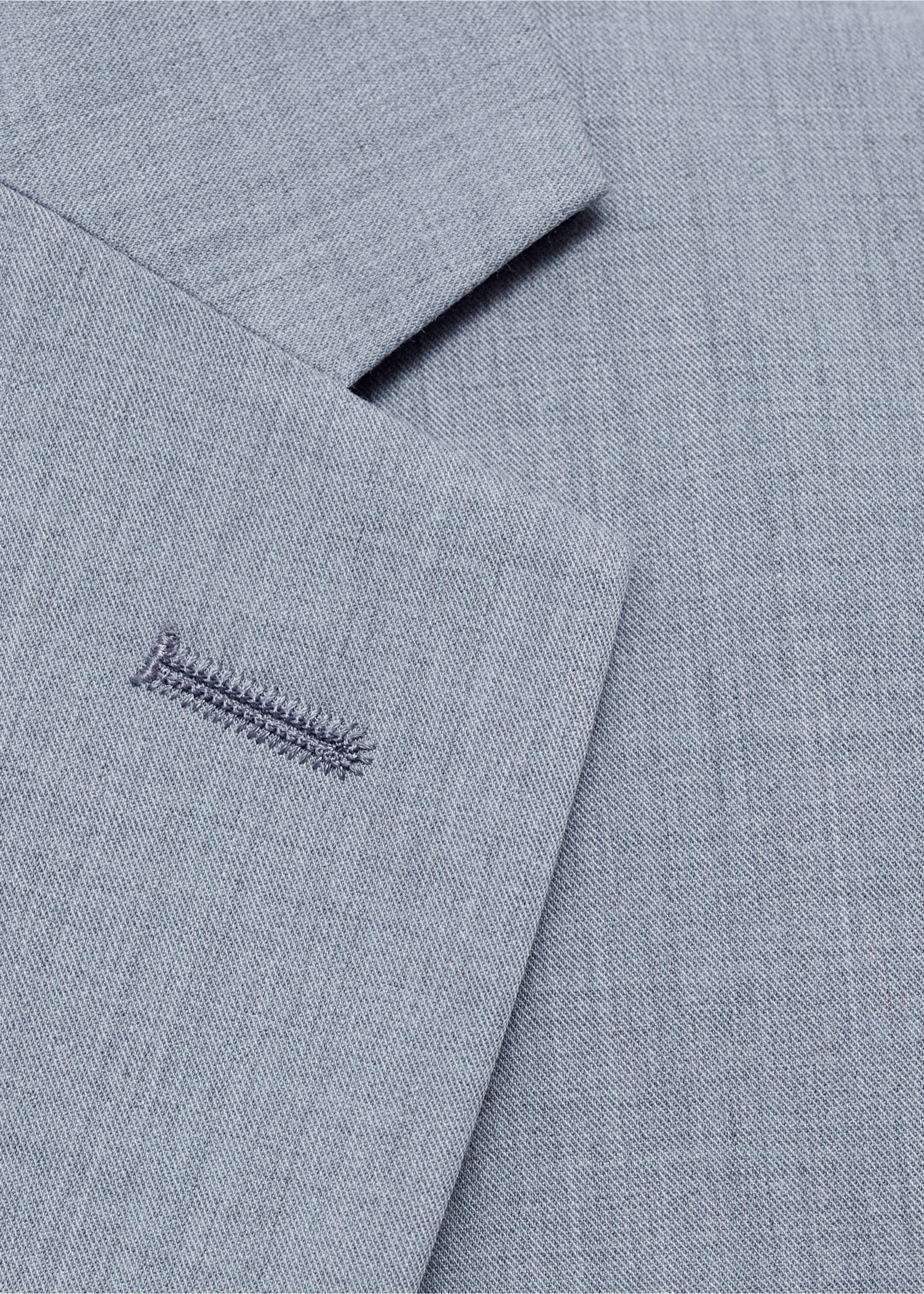 Super Slim Fit-Anzugsakko aus Stretchgewebe - Detail des Artikels 8, Himmelblau. Ref: 77010579-00.