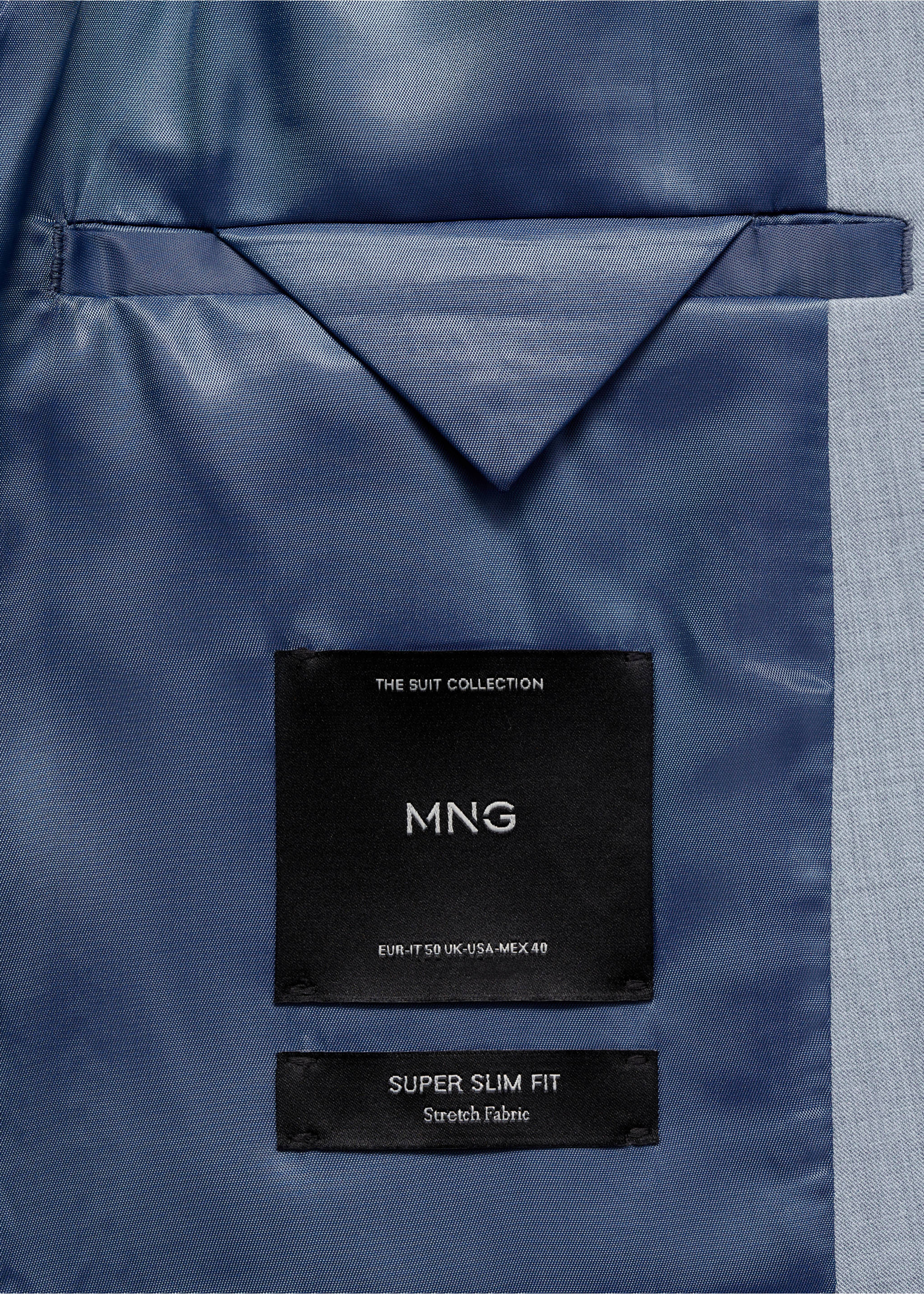 Super Slim Fit-Anzugsakko aus Stretchgewebe - Detail des Artikels 0, Himmelblau. Ref: 77010579-00.