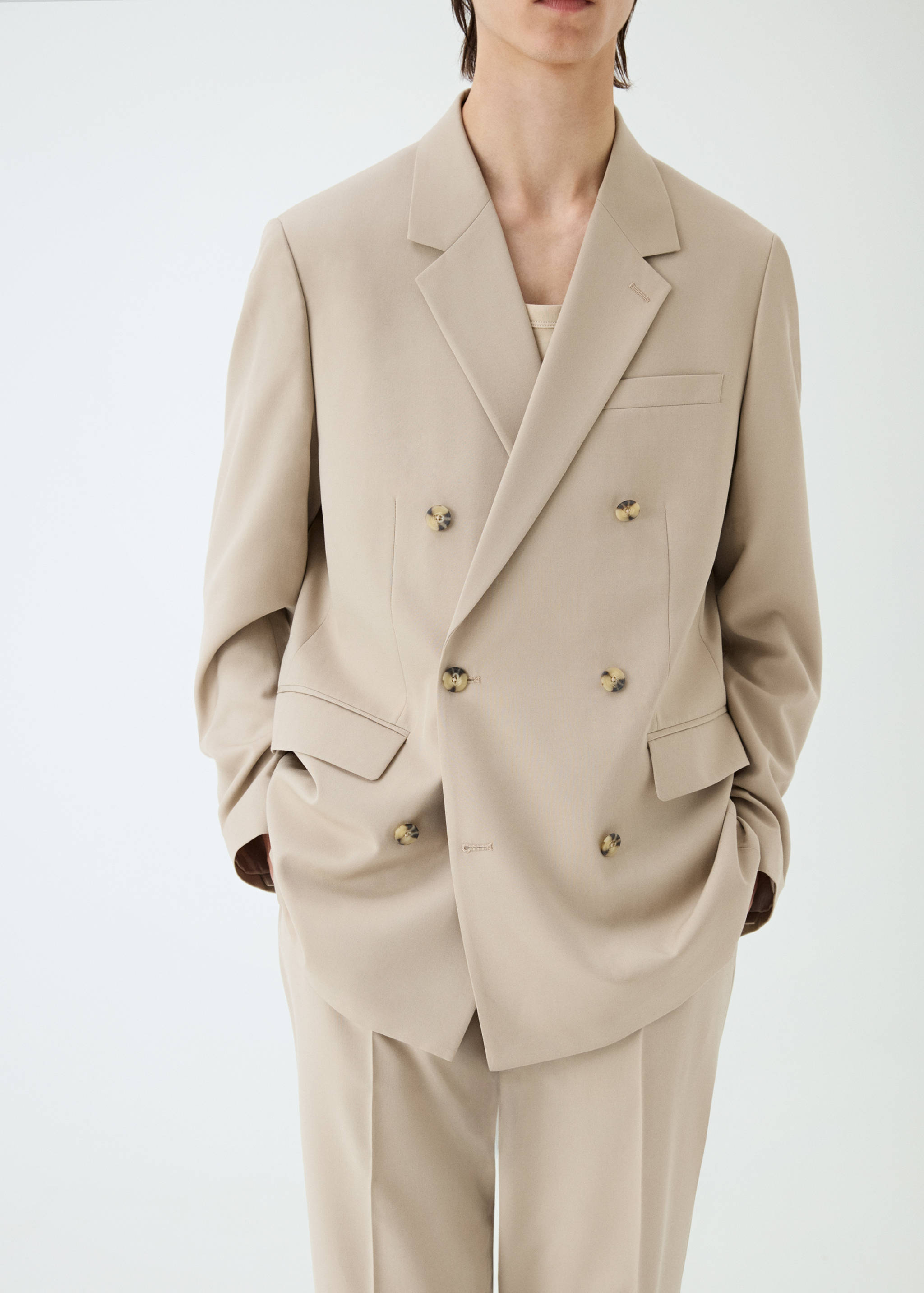 Double-breasted regular-fit suit jacket - Details of the article 5